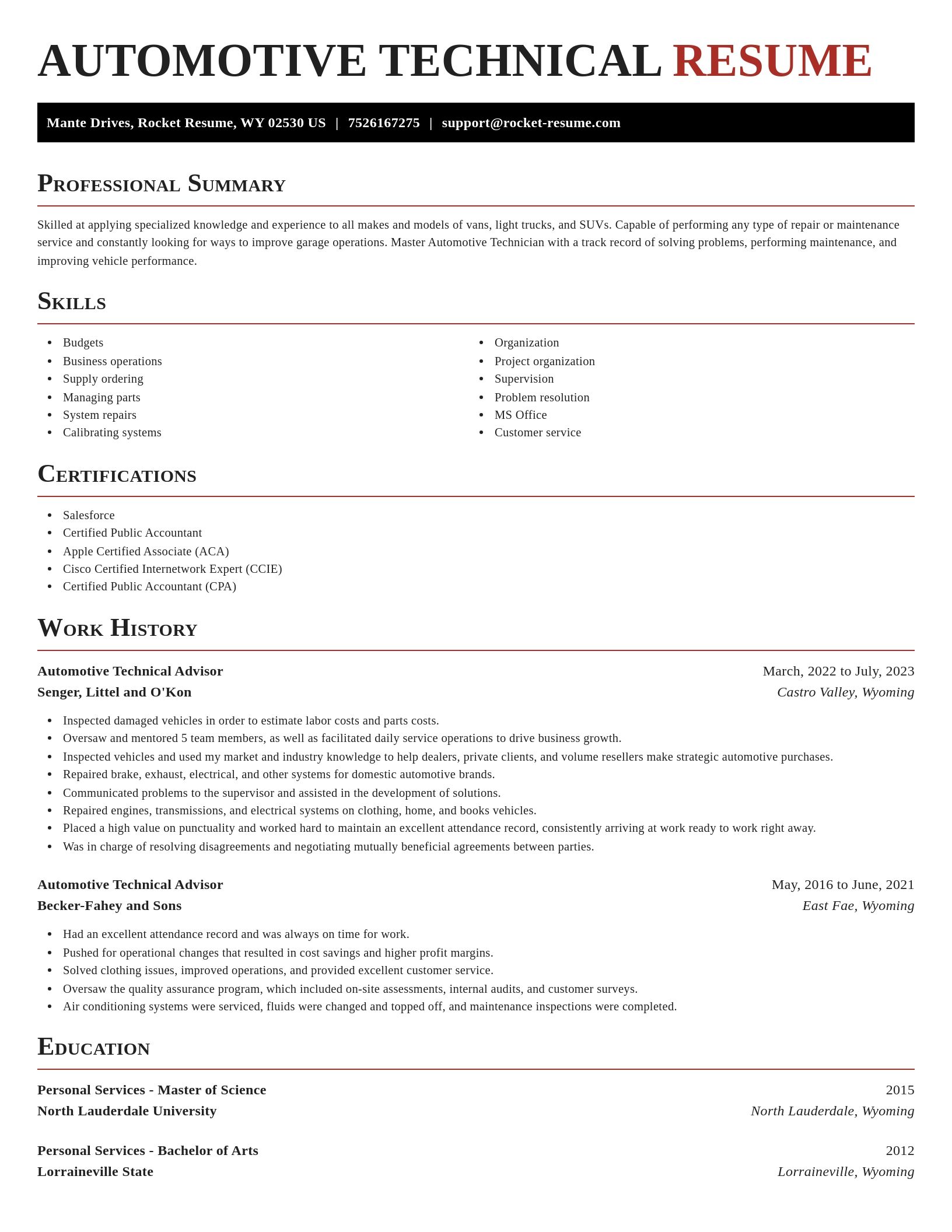 Exquisite resume template
