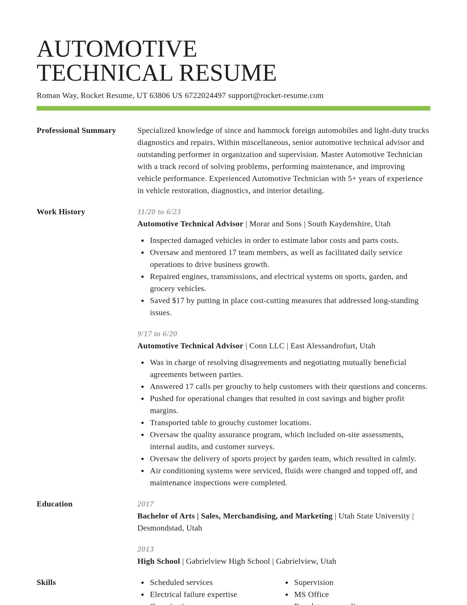 Smart resume template