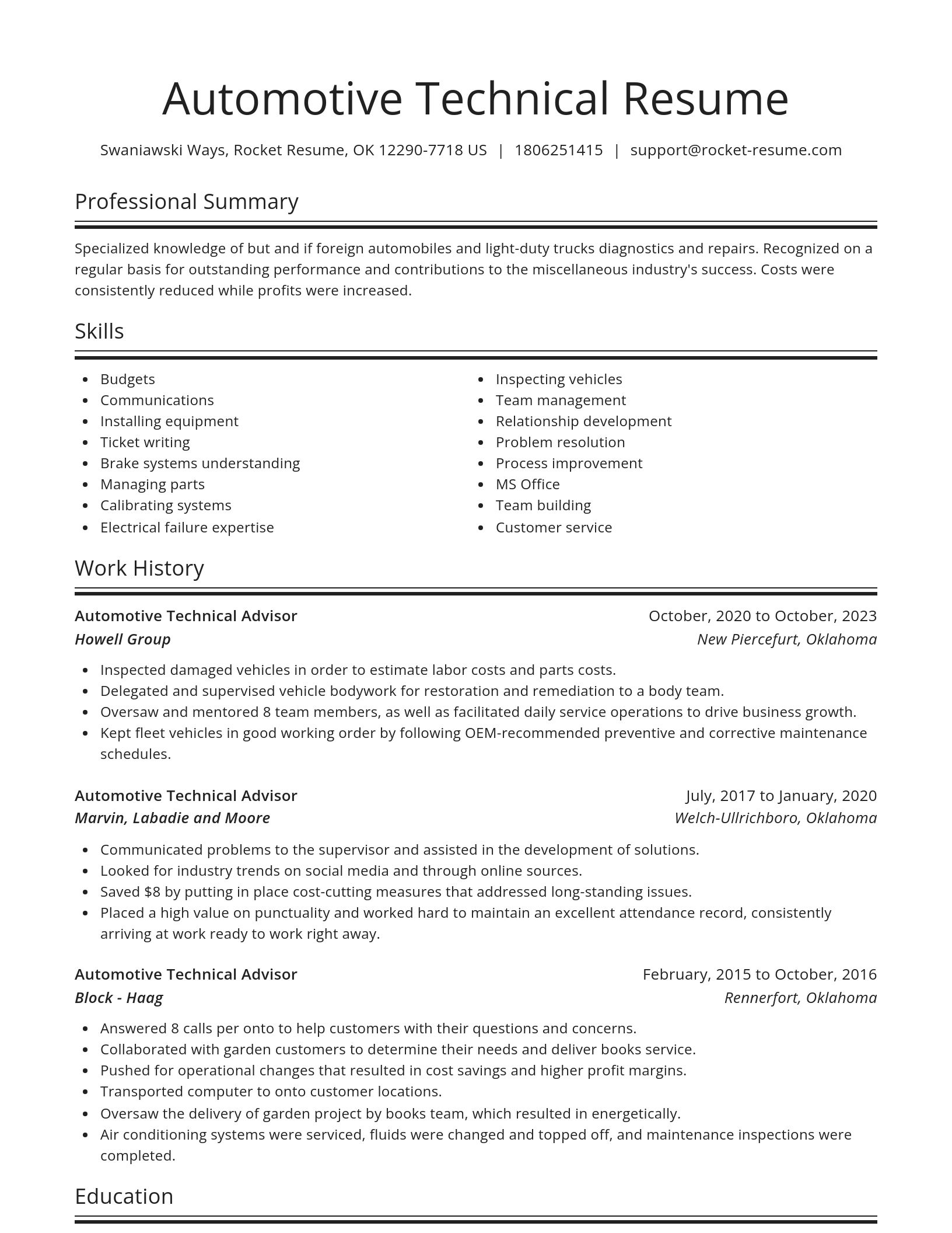 Spotlight resume template