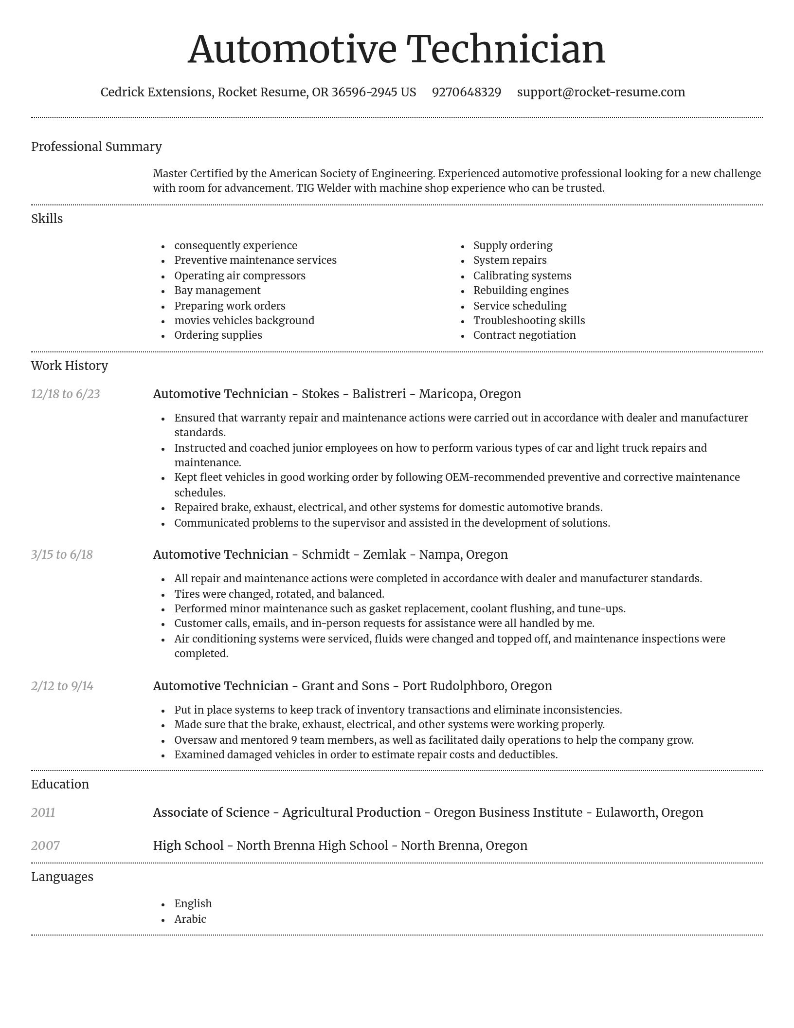 Dignified resume template