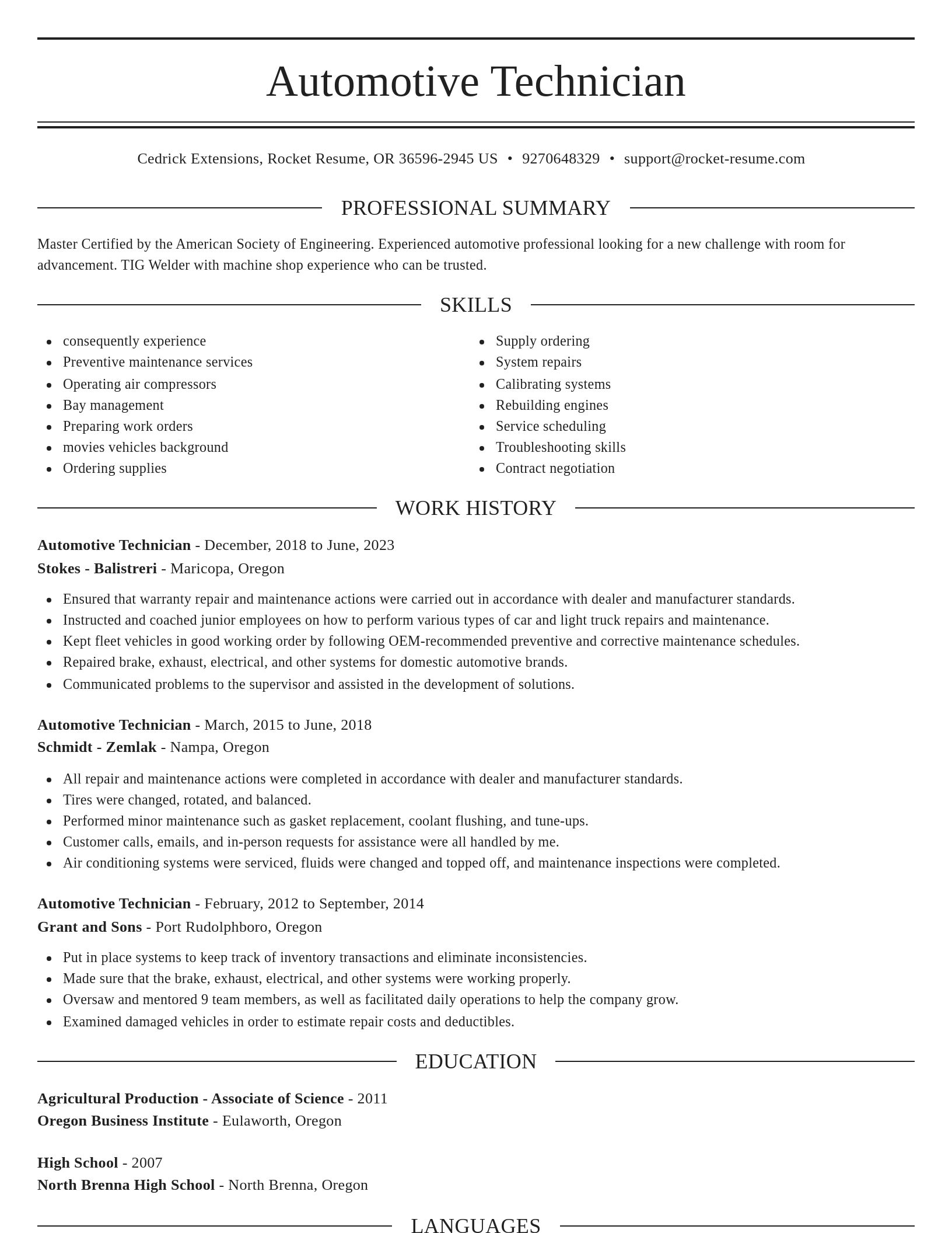 Elegant resume template