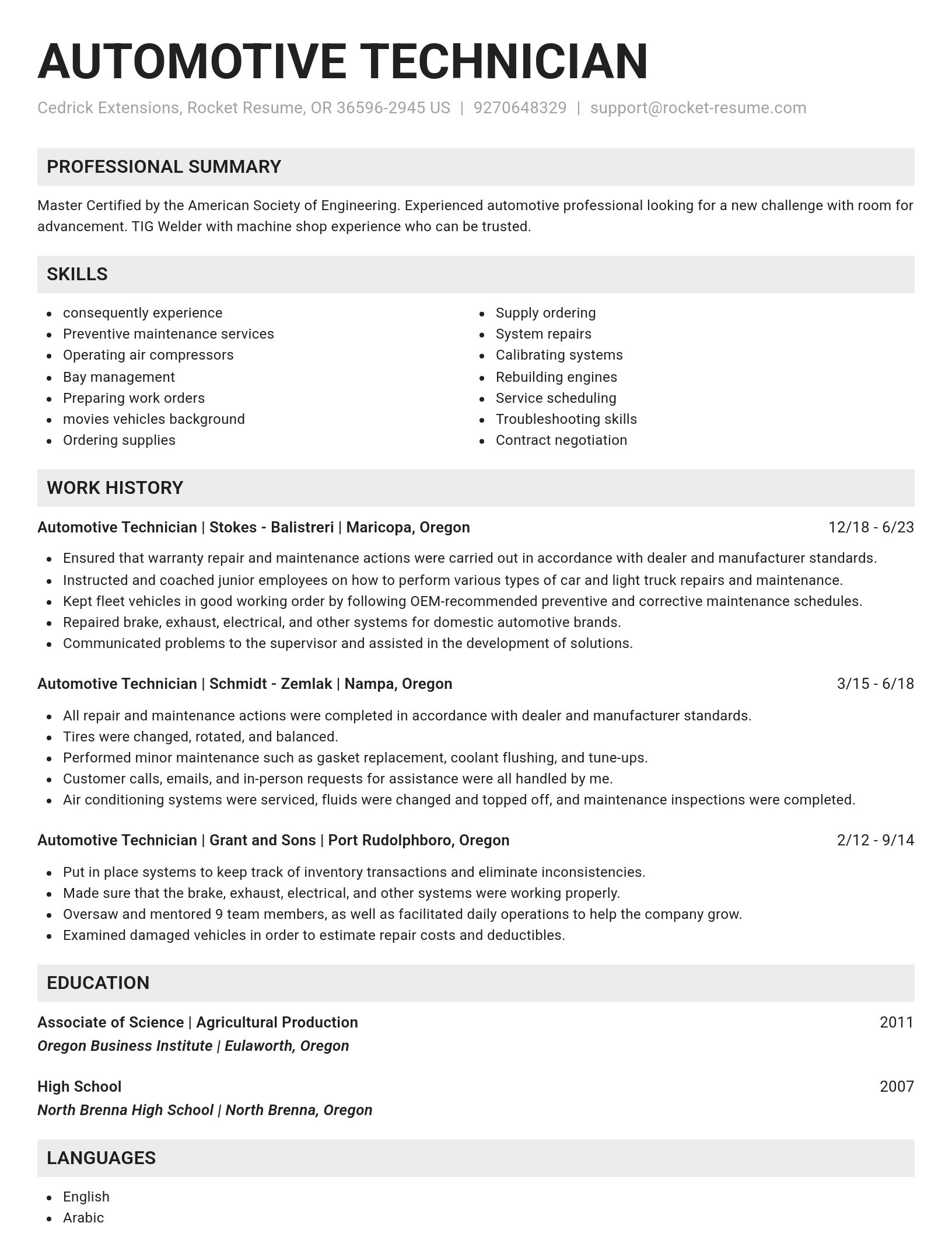 Genius resume template