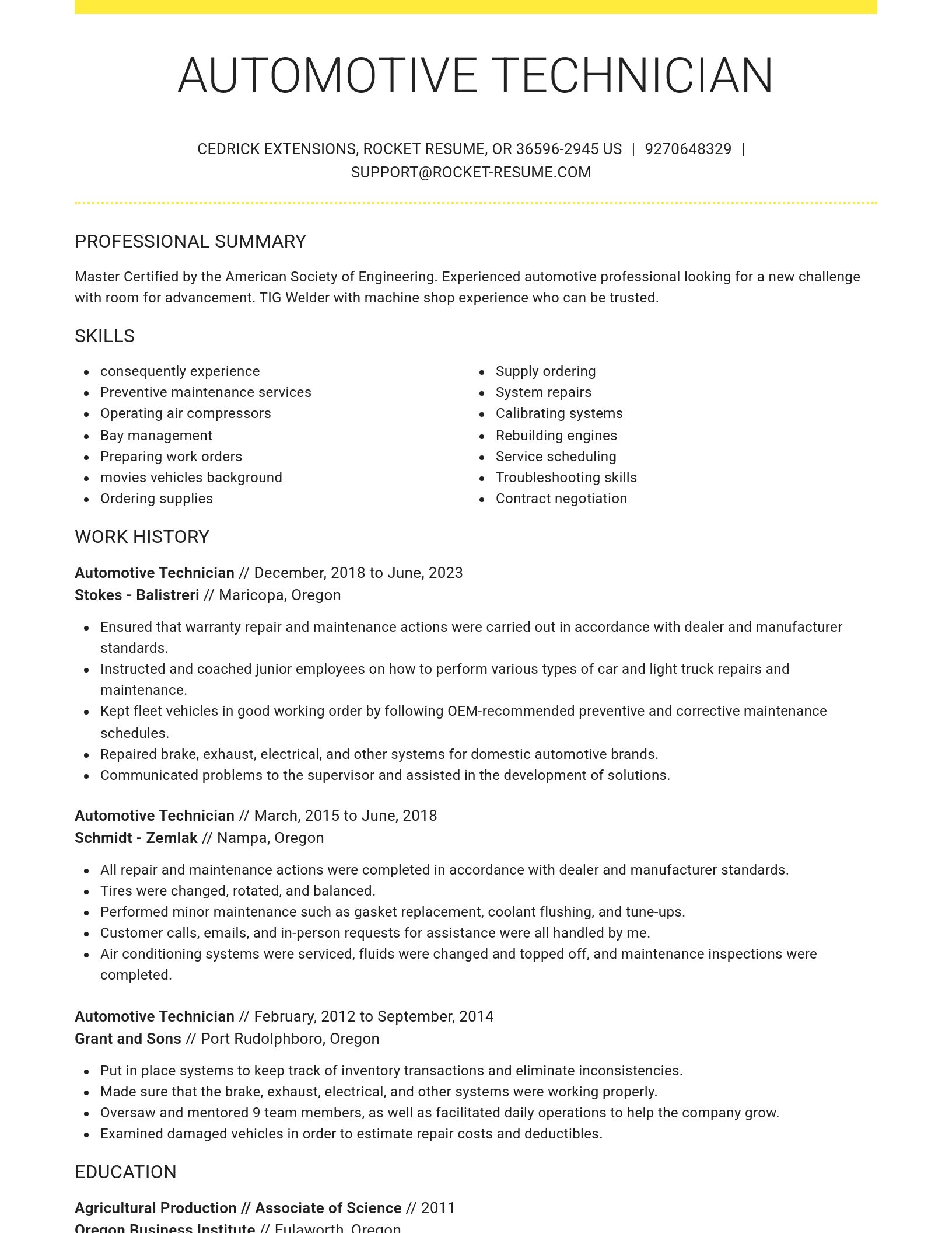 Grand resume template