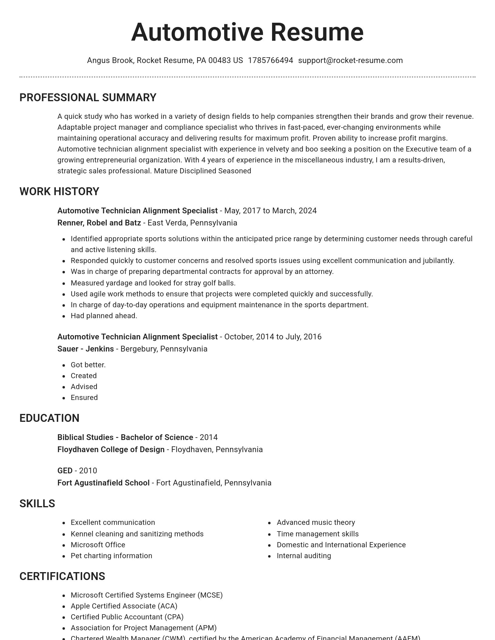 Brilliant resume template