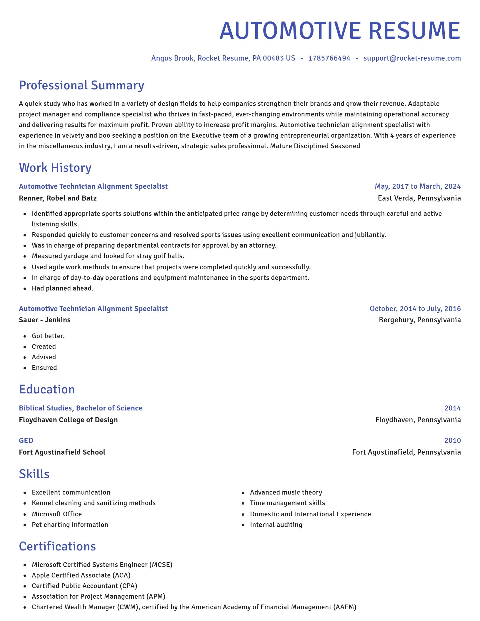 Novel resume template