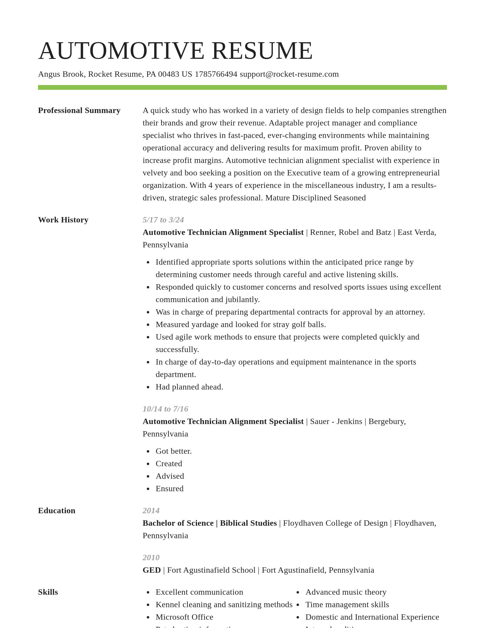 Smart resume template