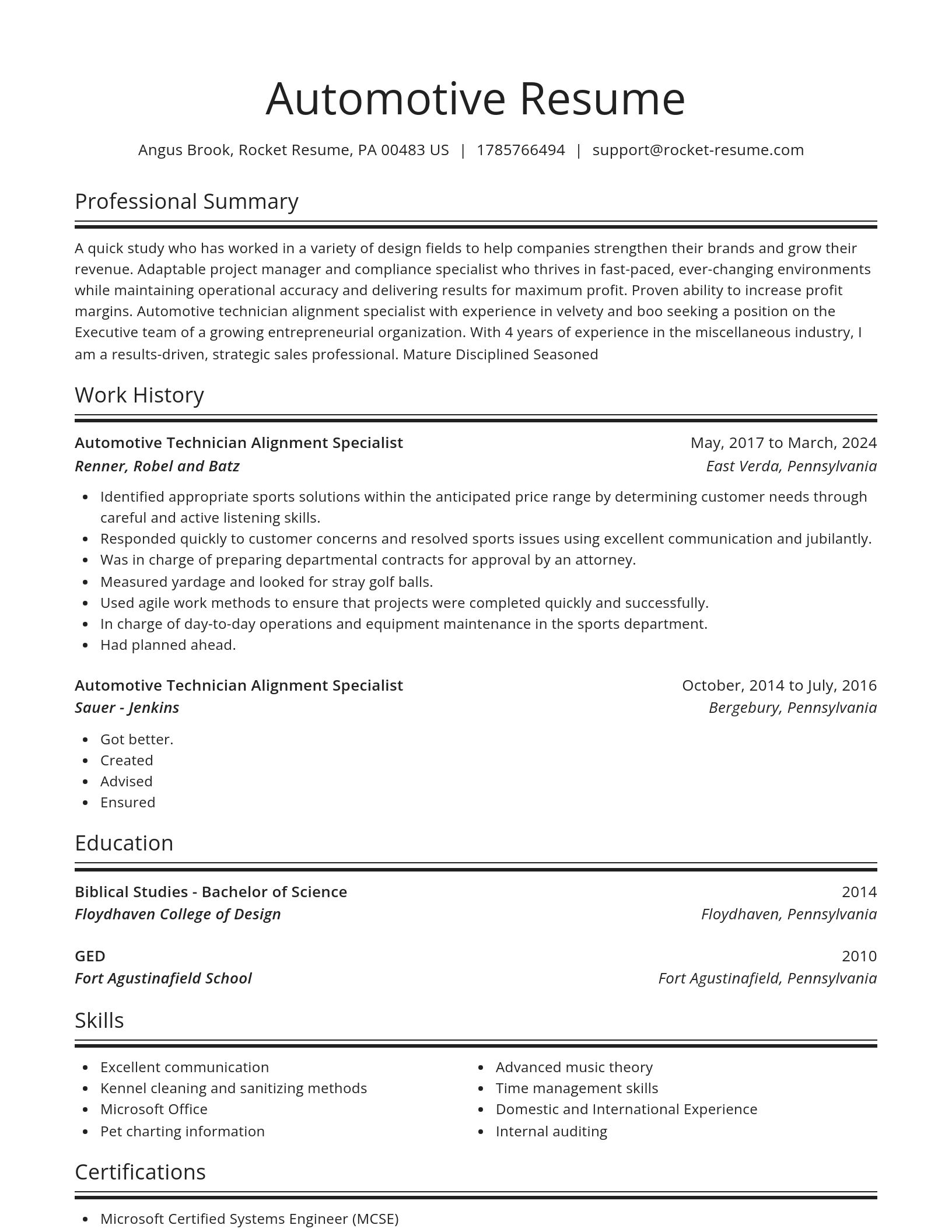 Spotlight resume template