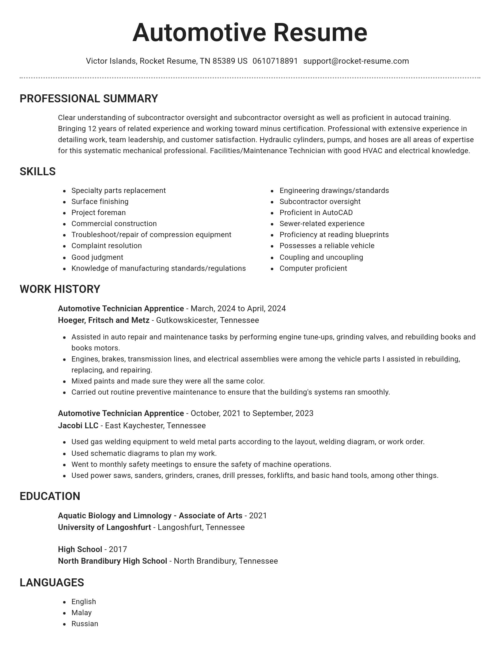 Brilliant resume template