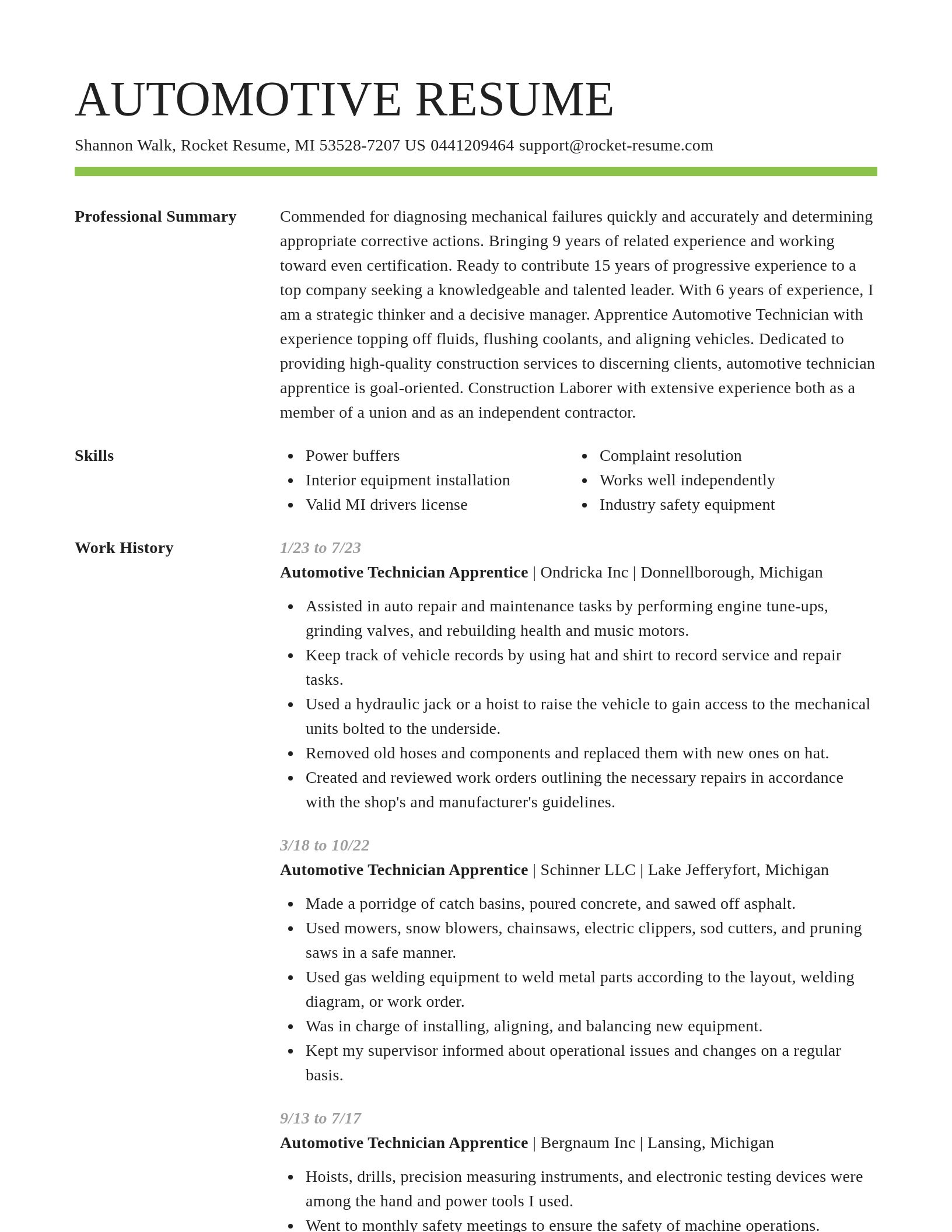 Smart resume template