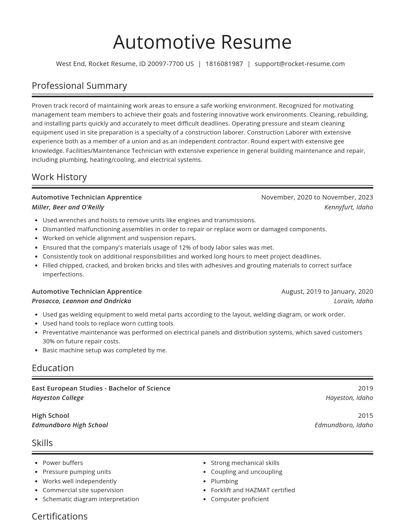 Spotlight resume template
