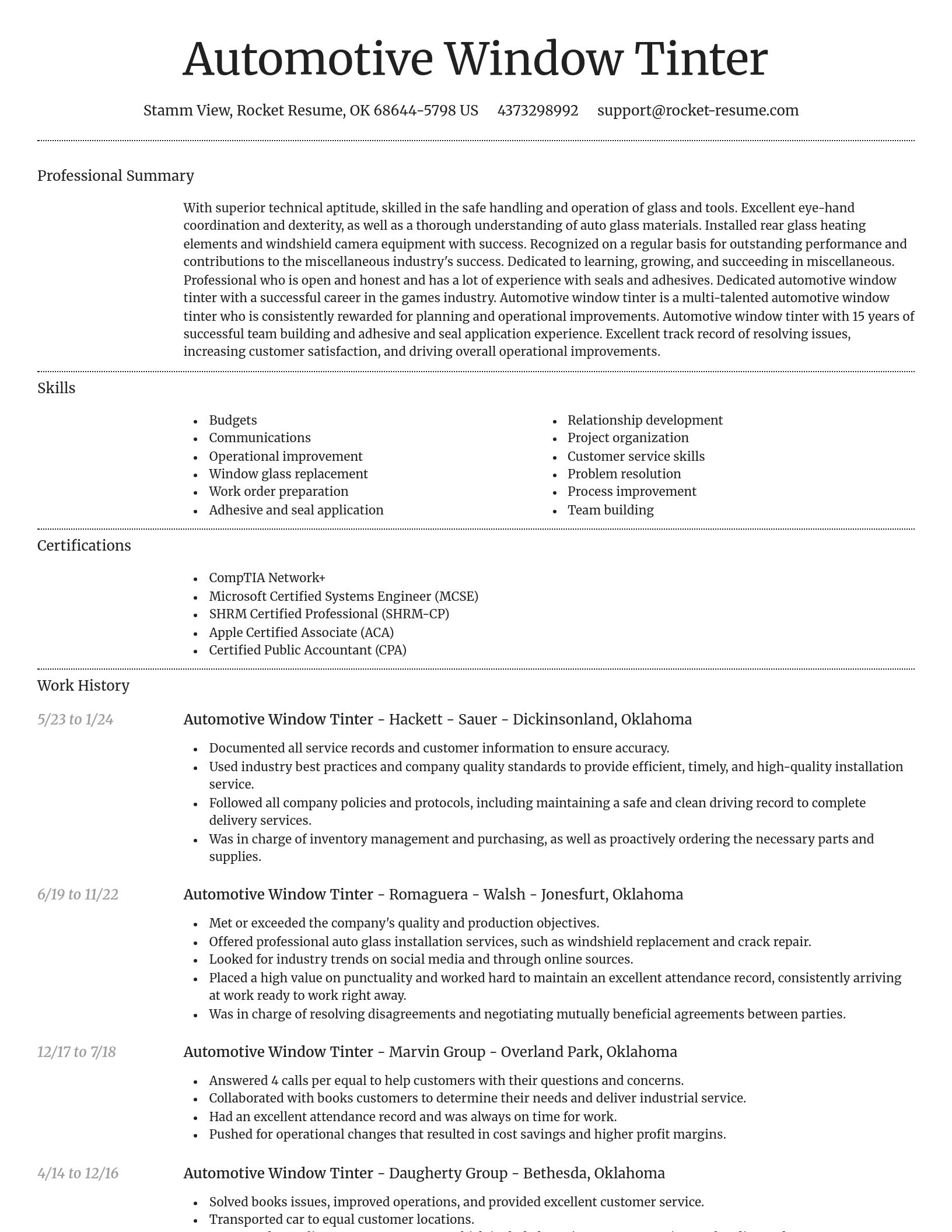 Dignified resume template