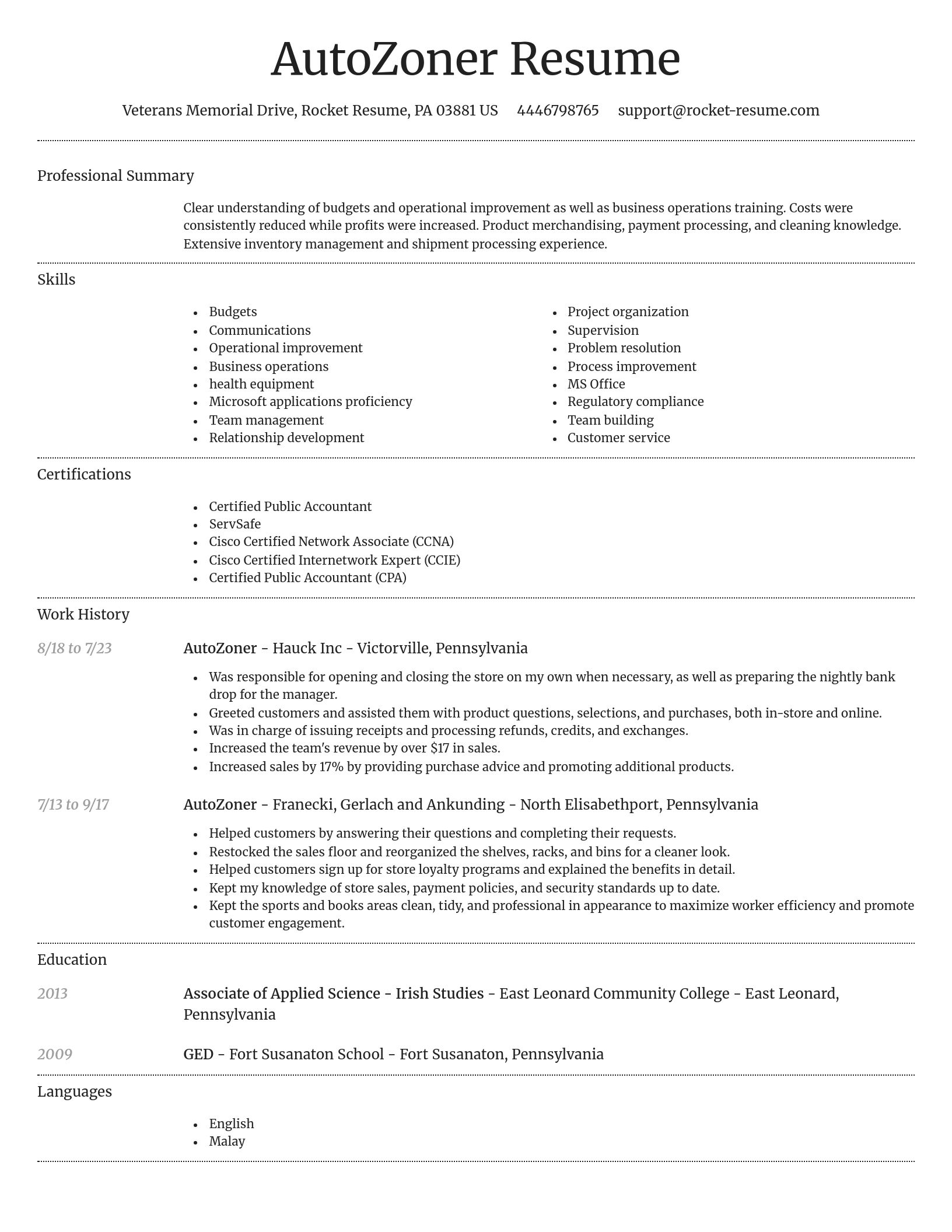 Dignified resume template