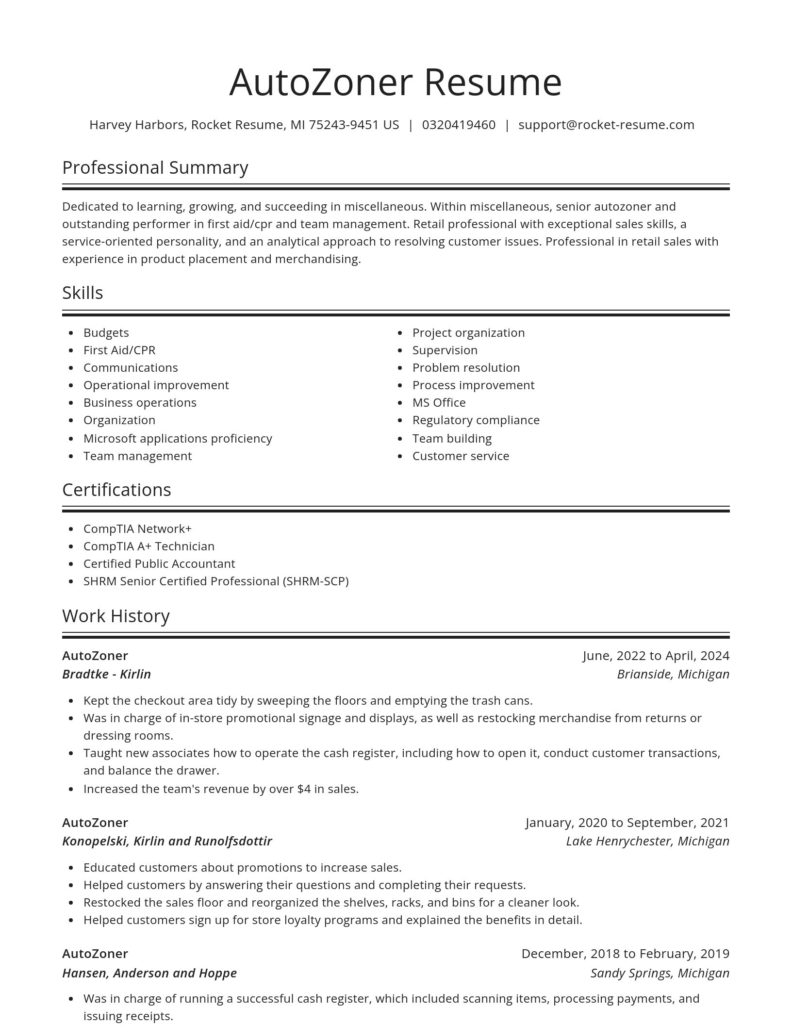 Spotlight resume template