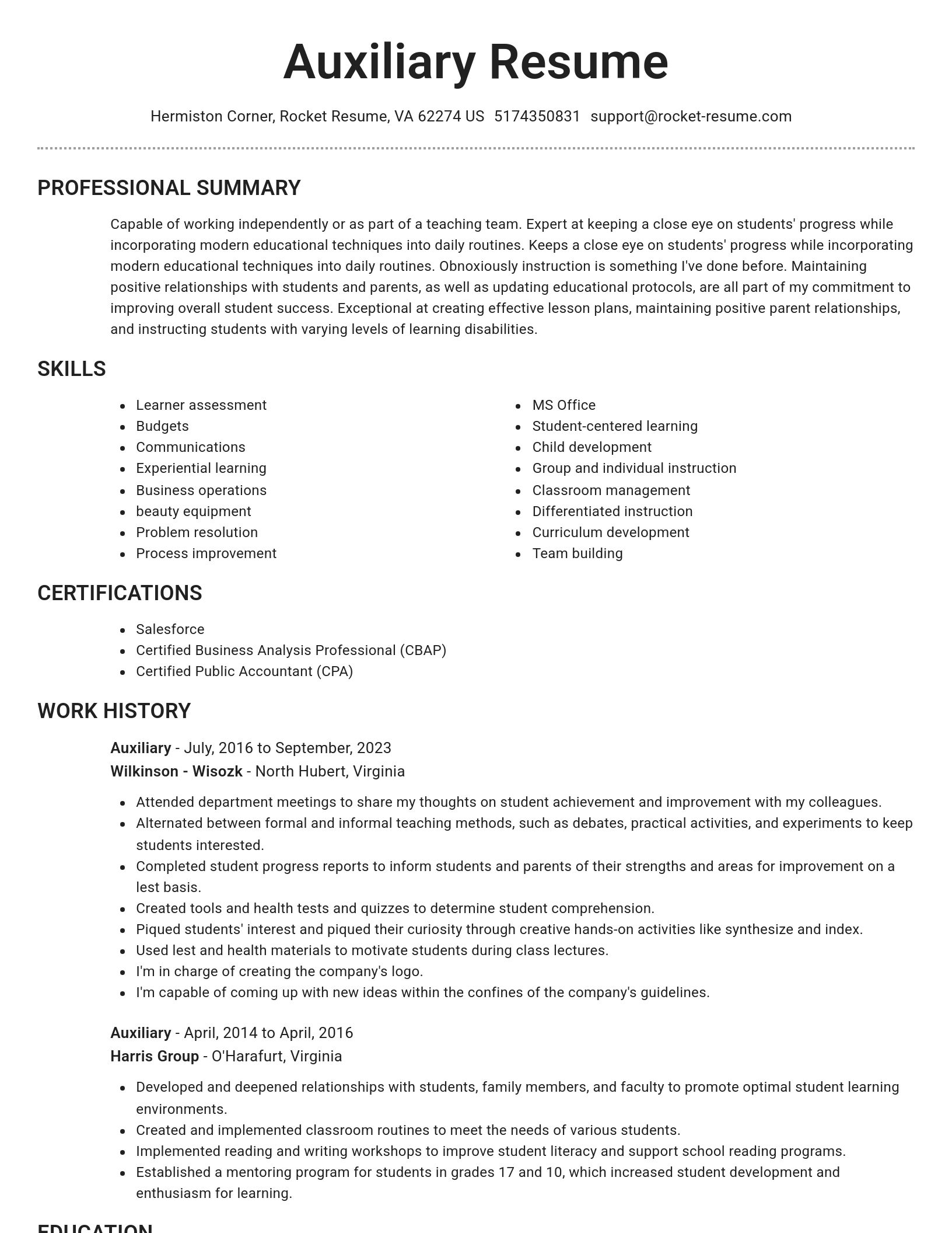 Brilliant resume template