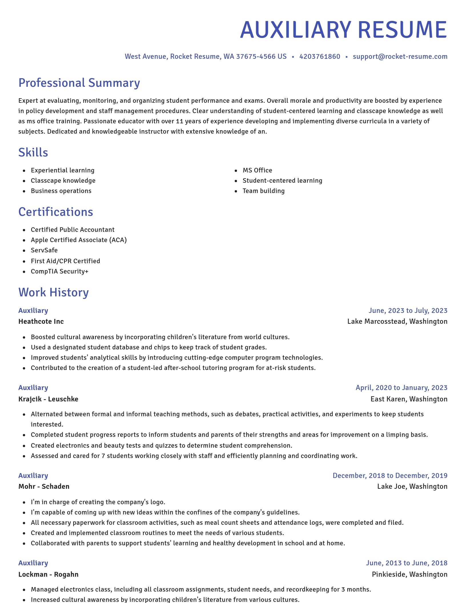 Novel resume template