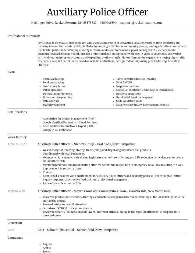 Dignified resume template