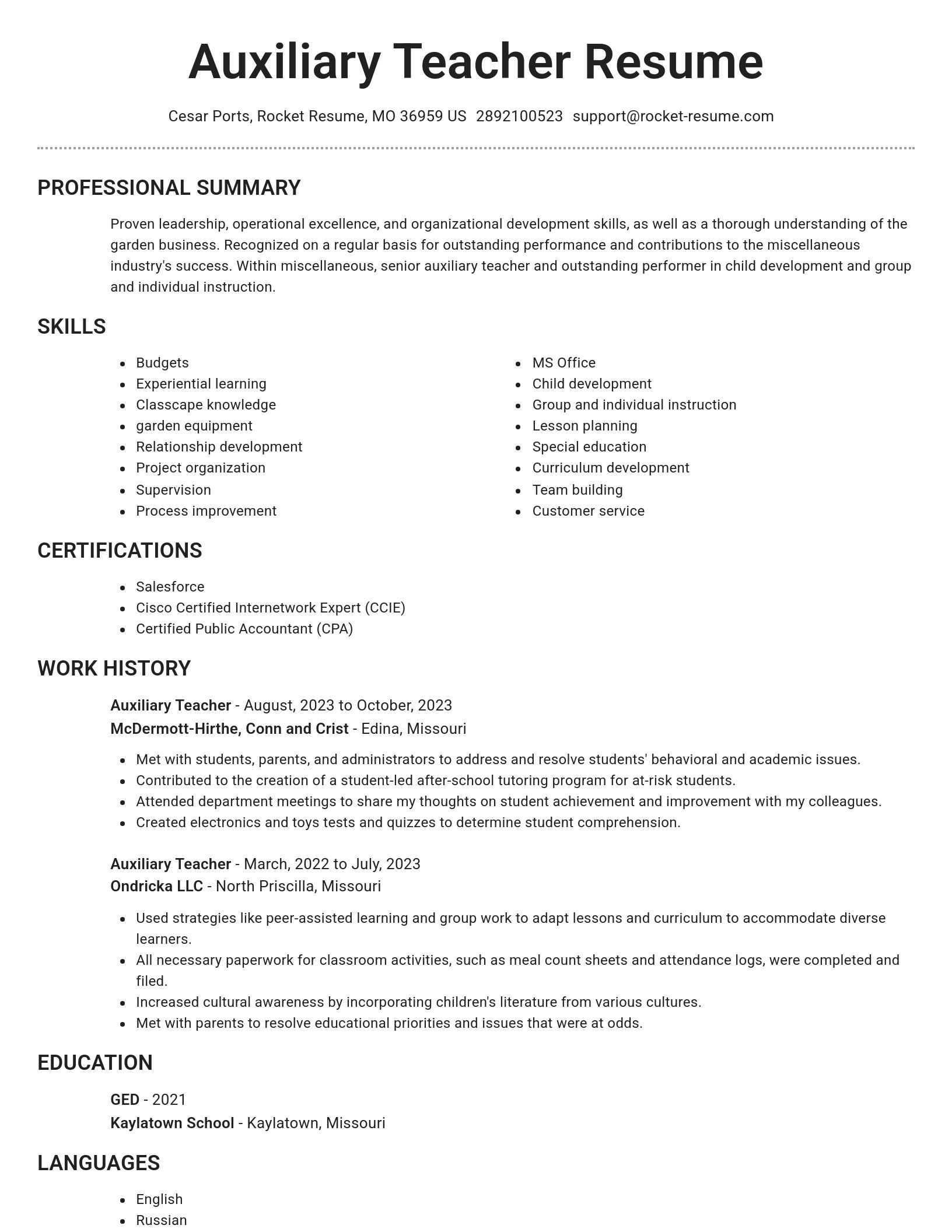 Brilliant resume template