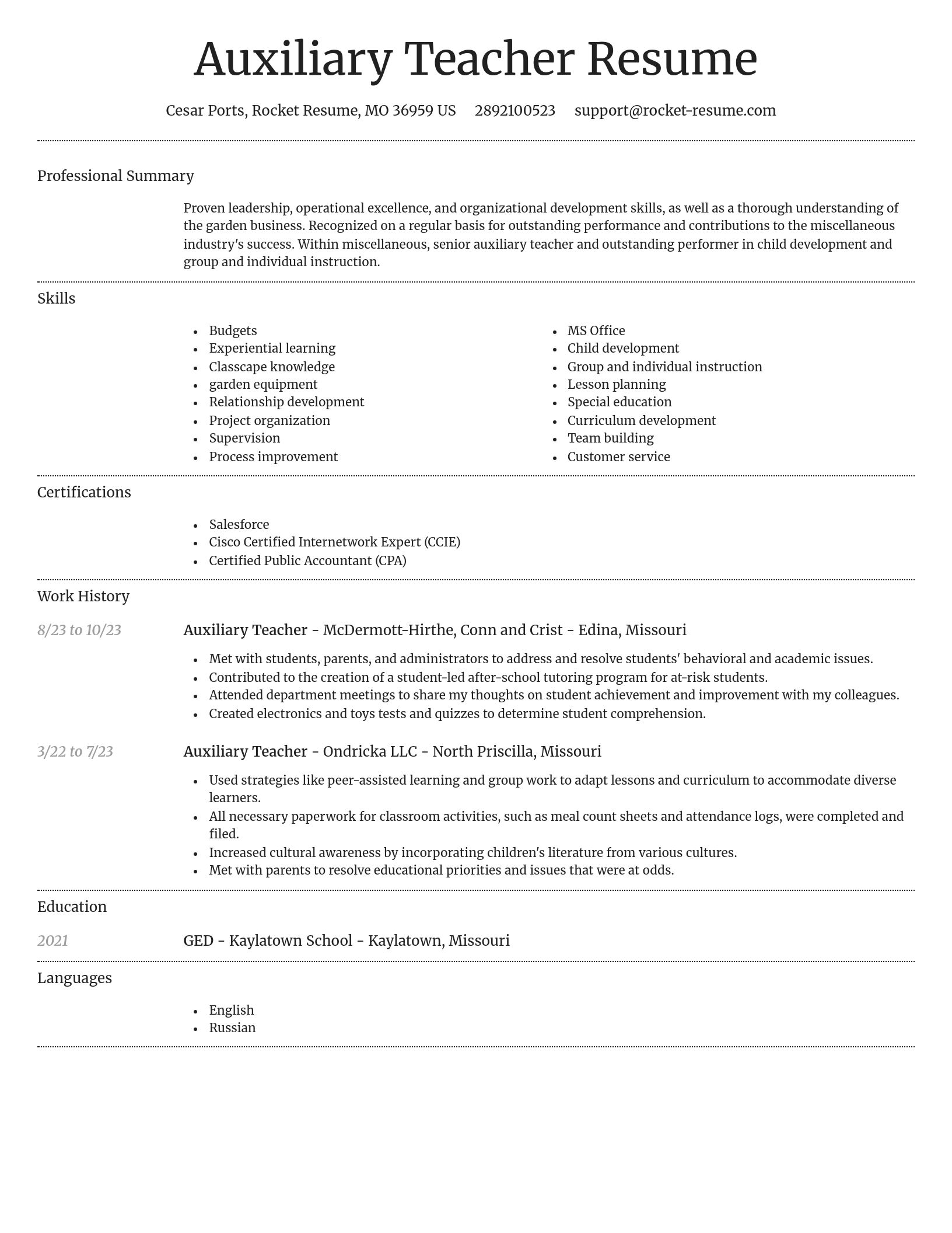 Dignified resume template
