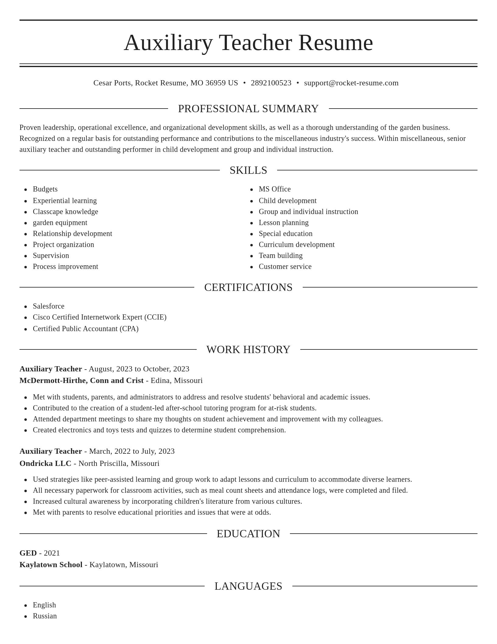Elegant resume template