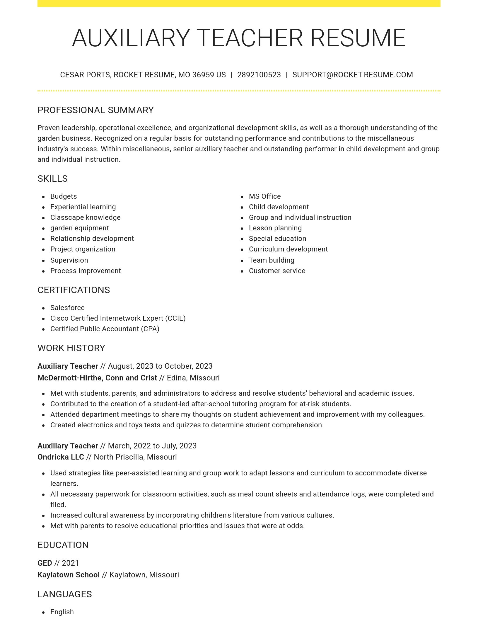 Grand resume template