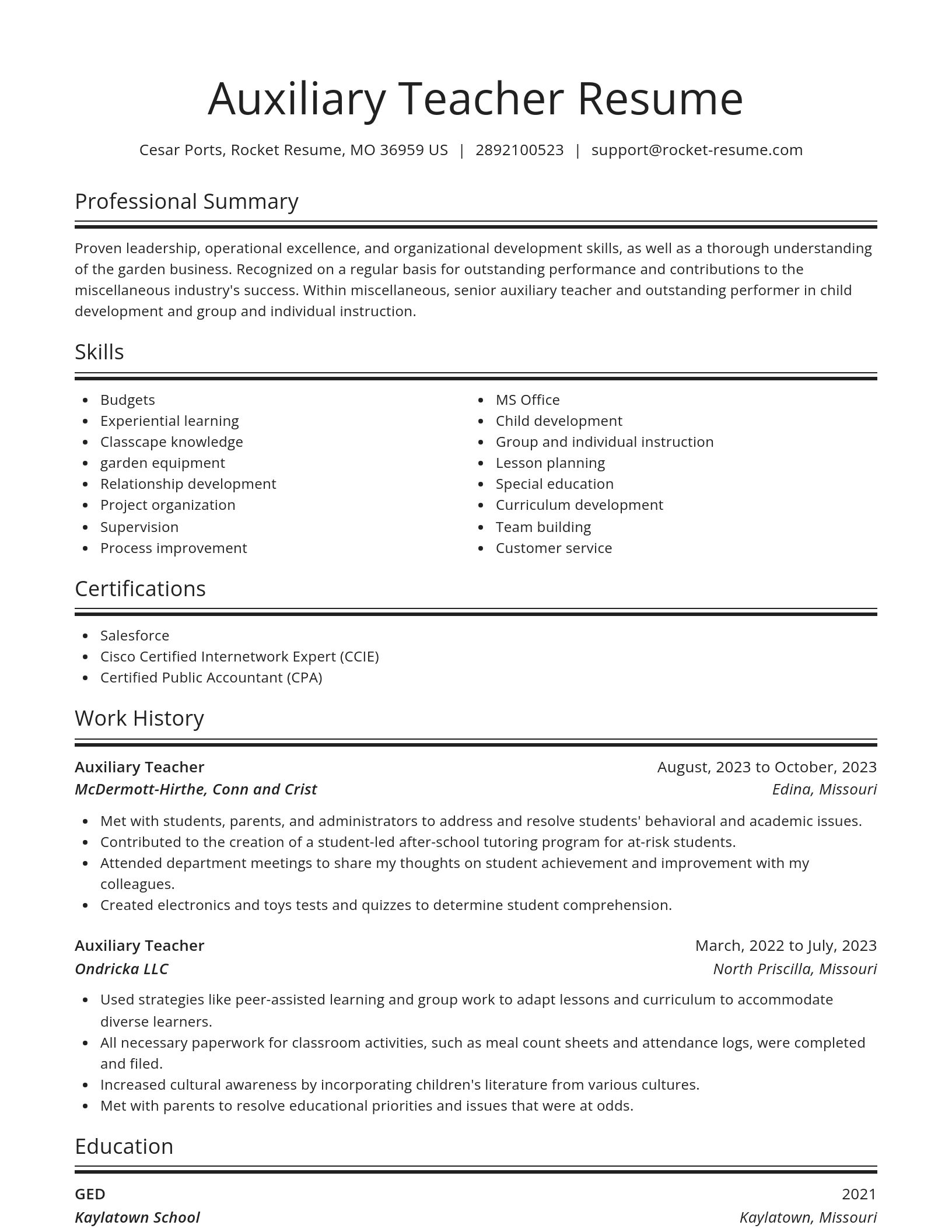 Spotlight resume template