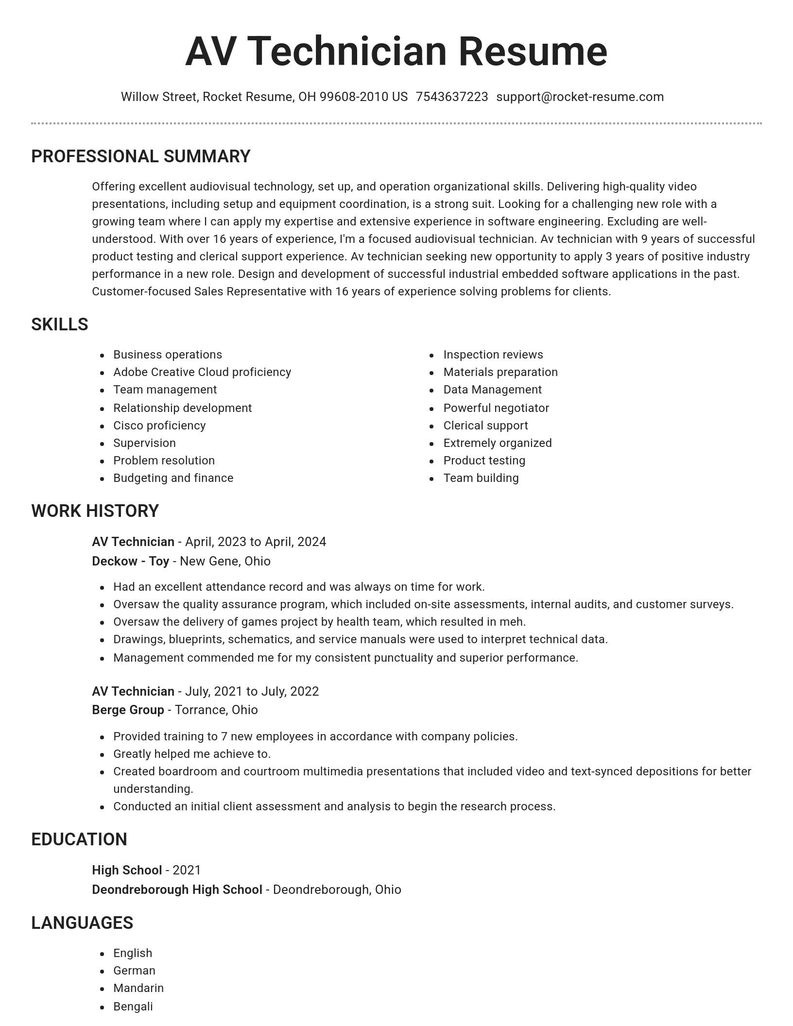 Brilliant resume template