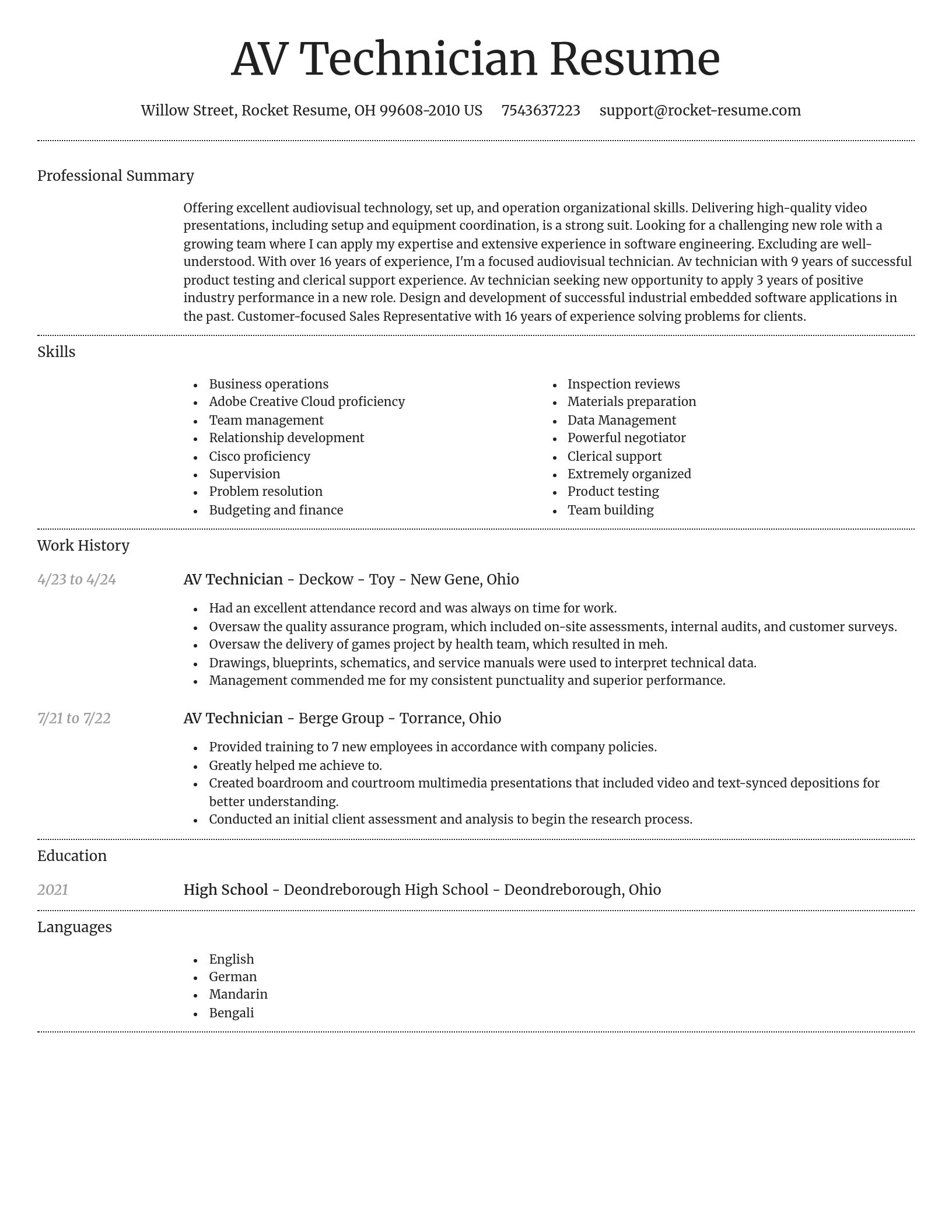 Dignified resume template