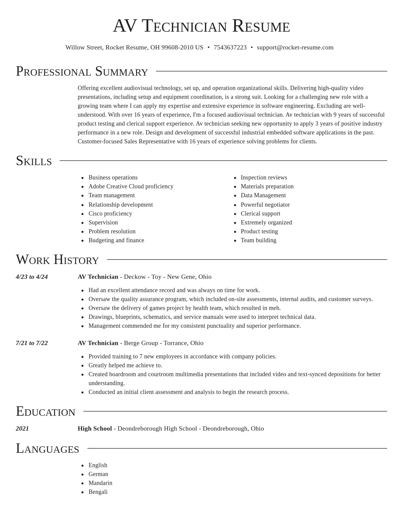 Director resume template