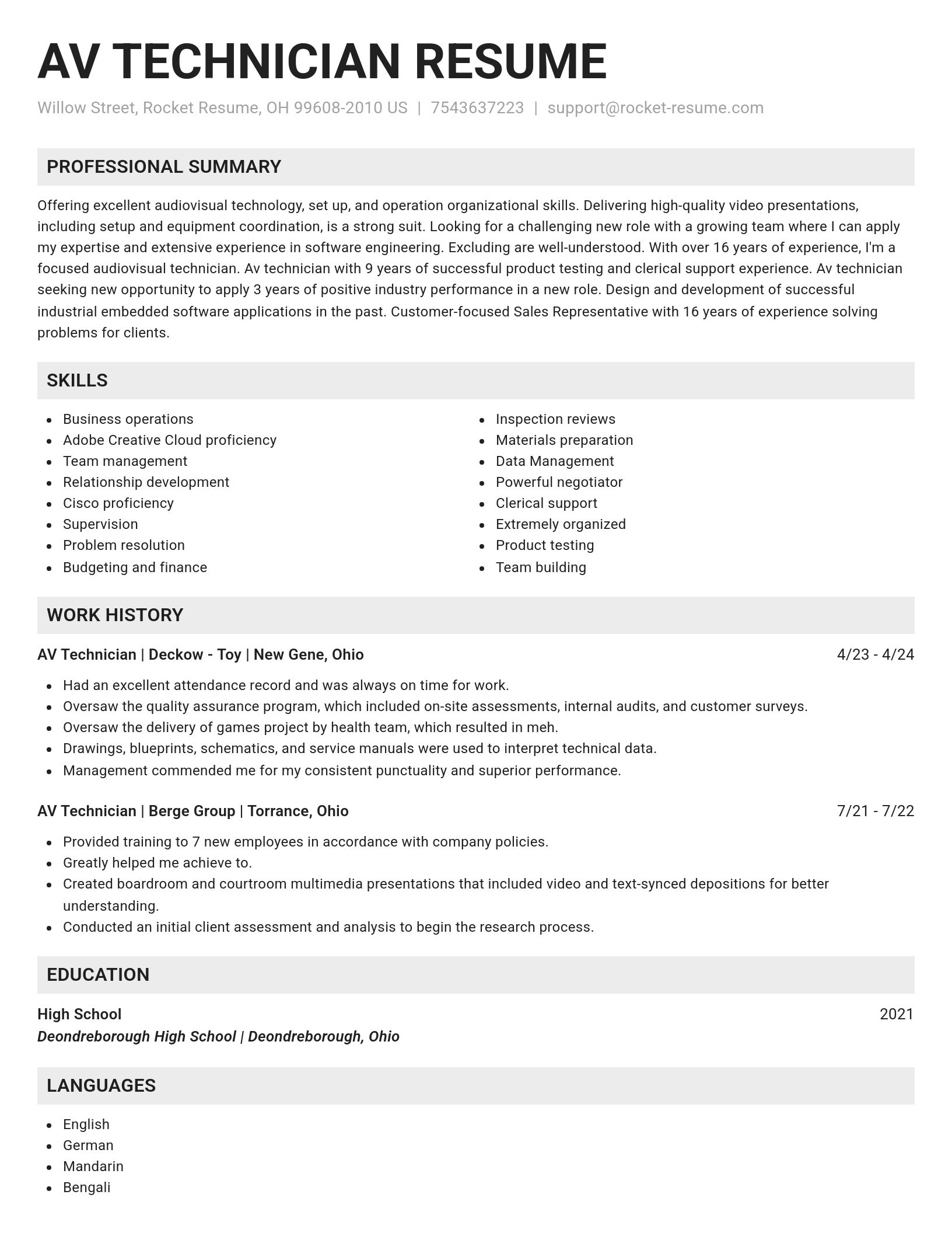 Genius resume template