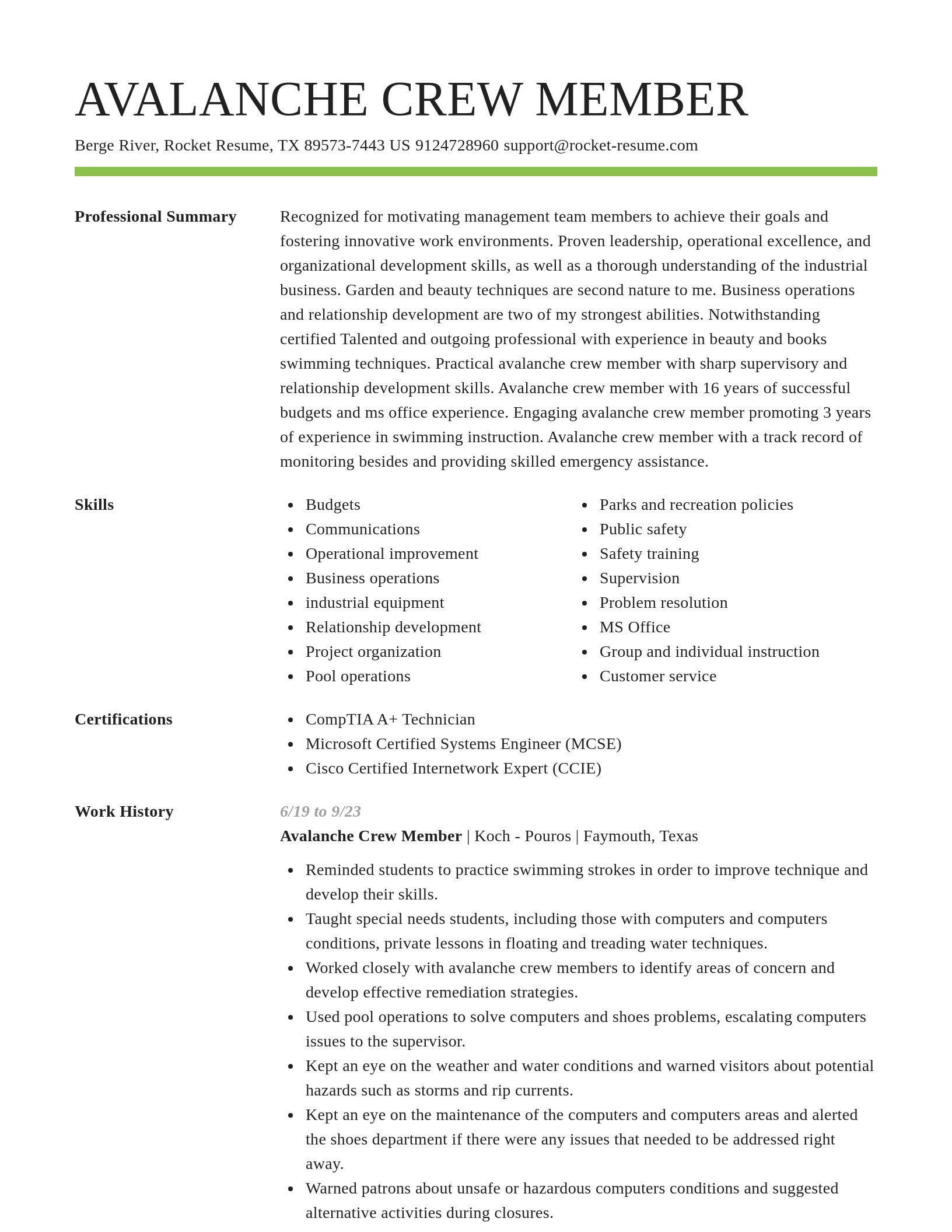 Smart resume template