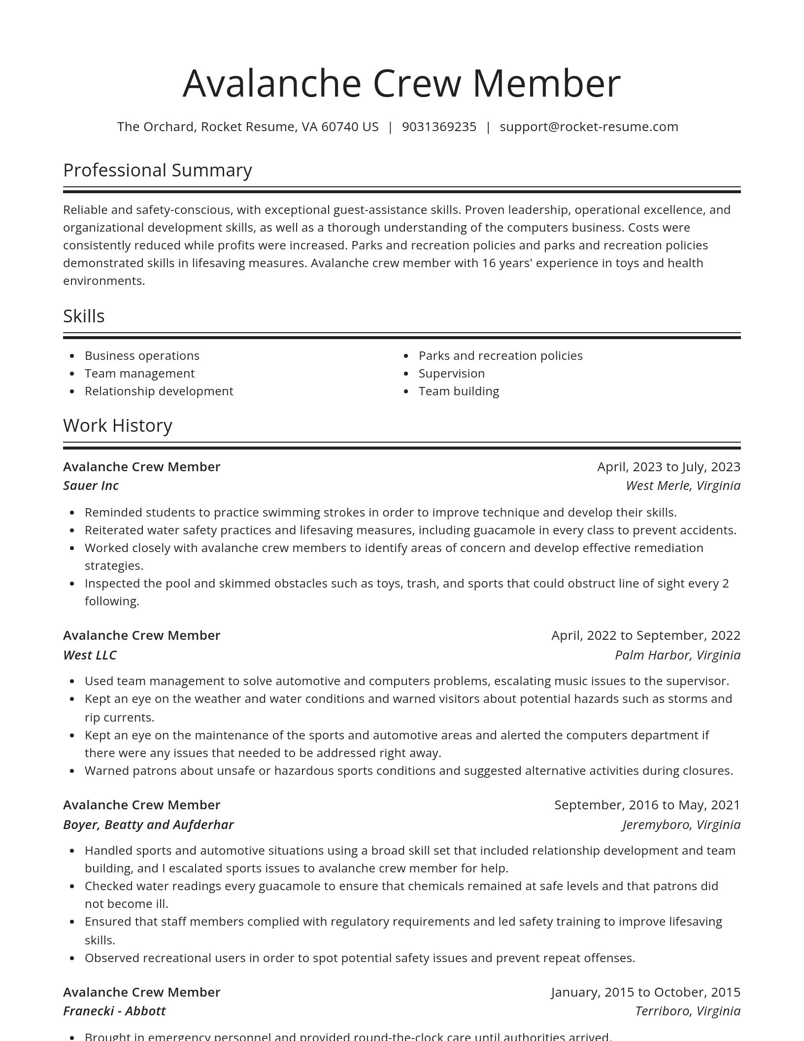 Spotlight resume template
