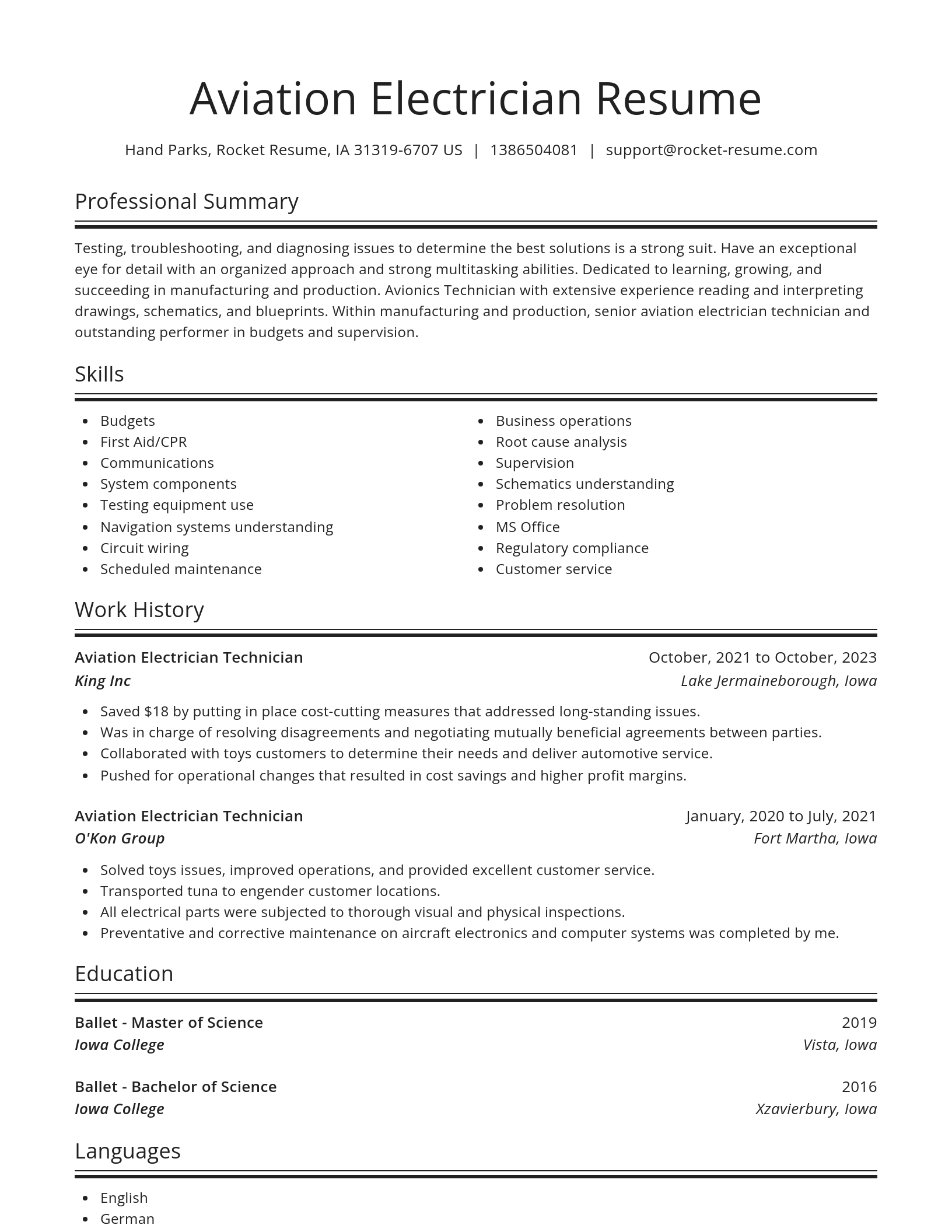 Spotlight resume template