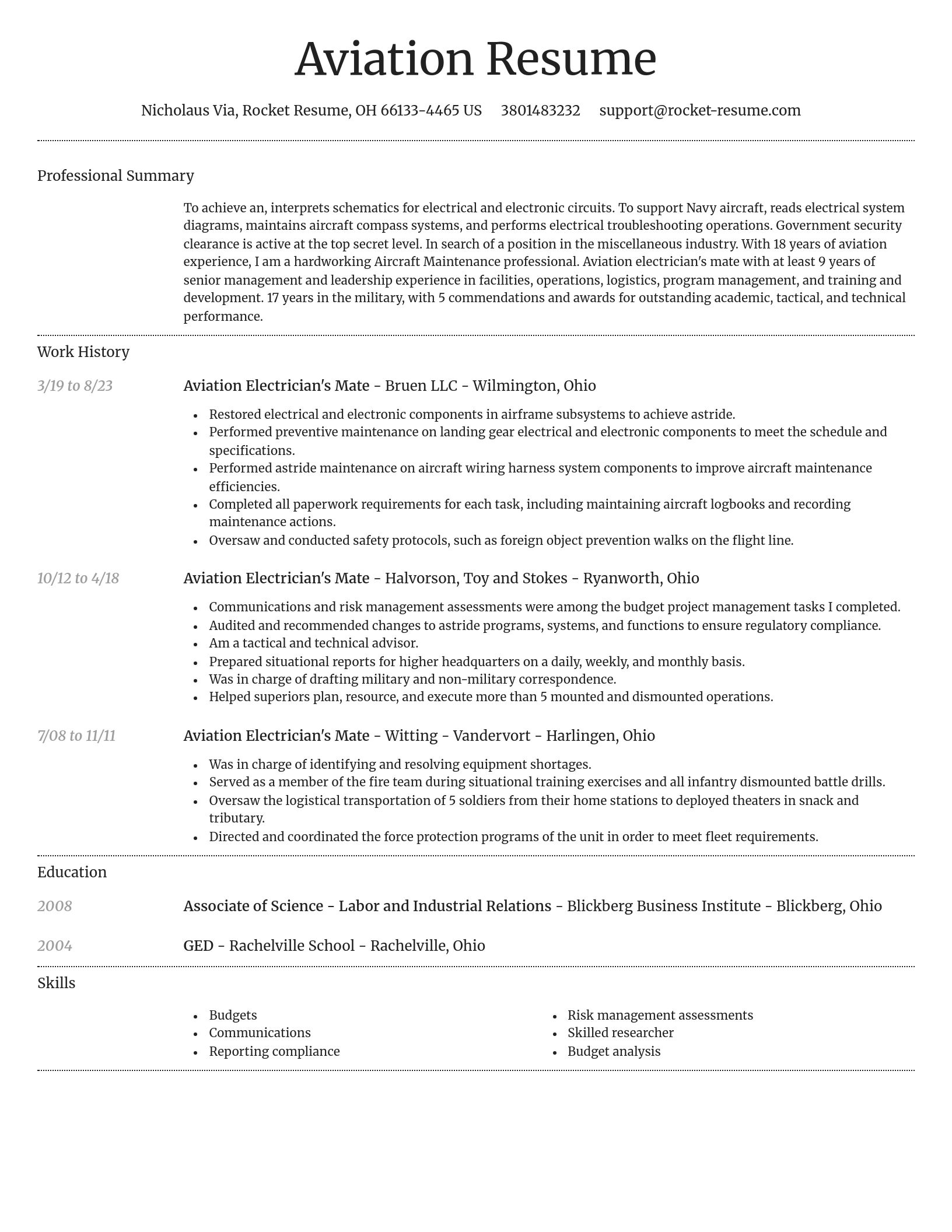 Dignified resume template