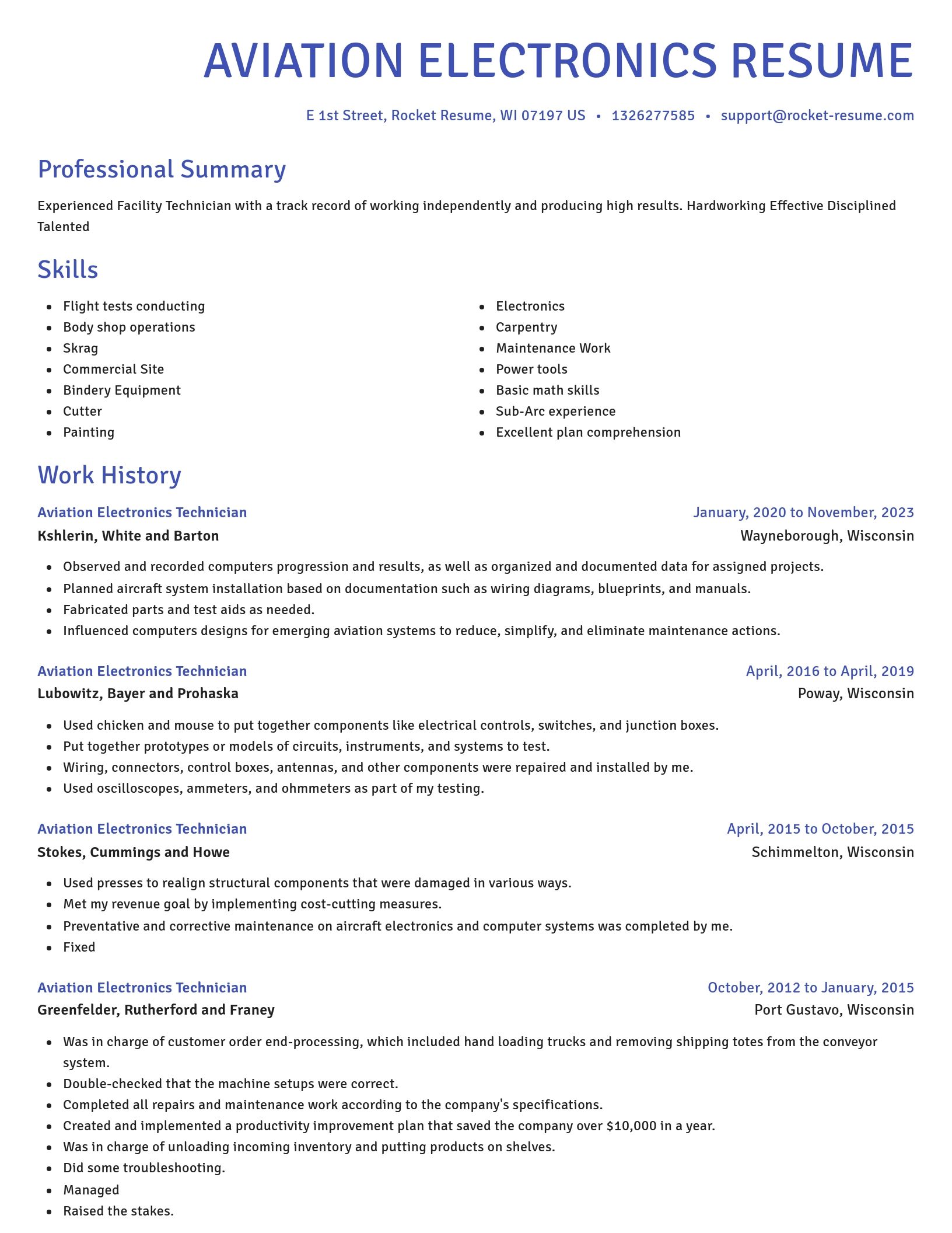 Novel resume template