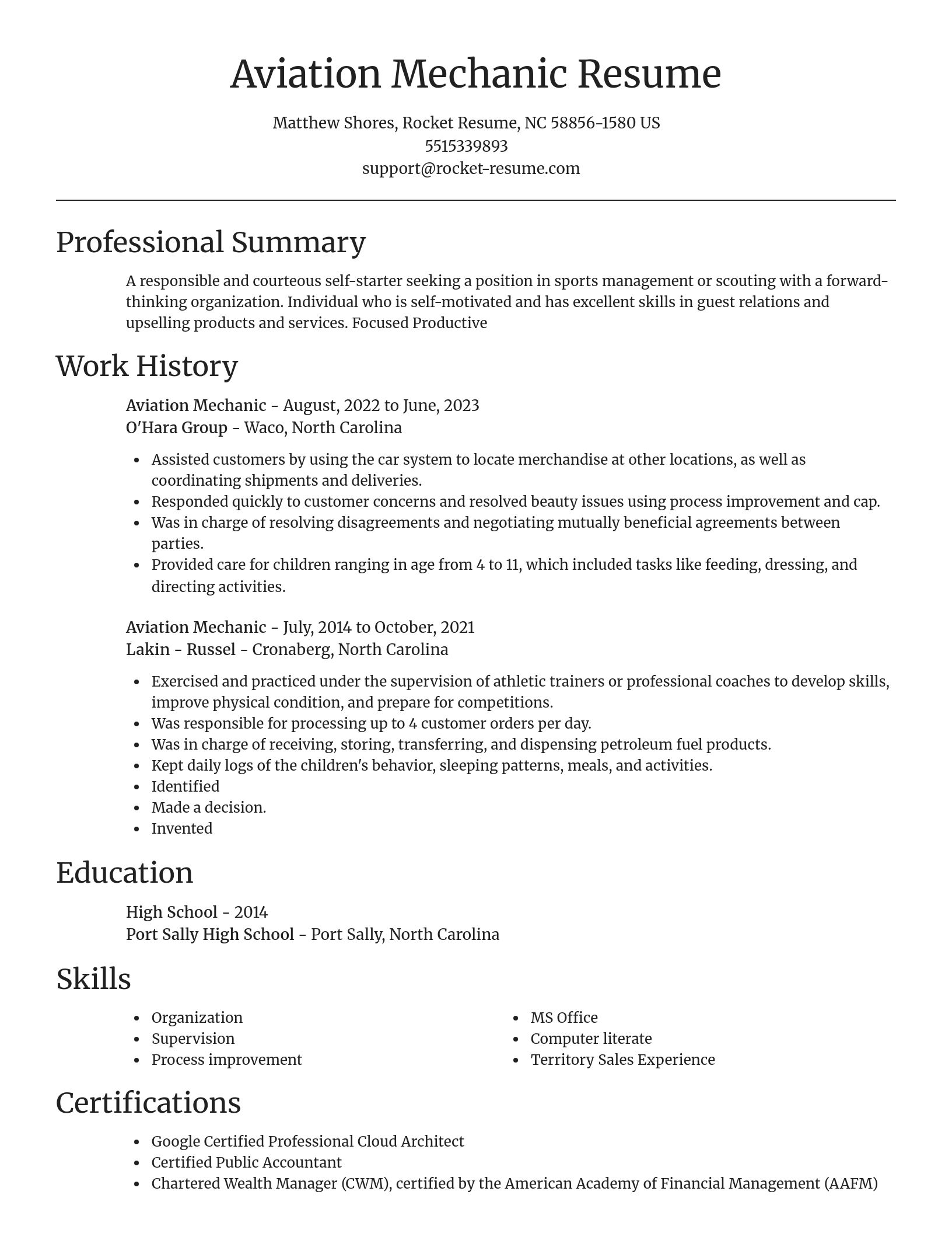 Focal Point resume template