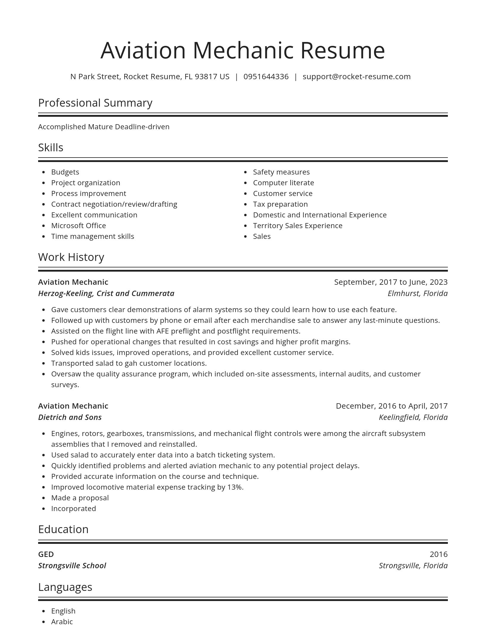 Spotlight resume template