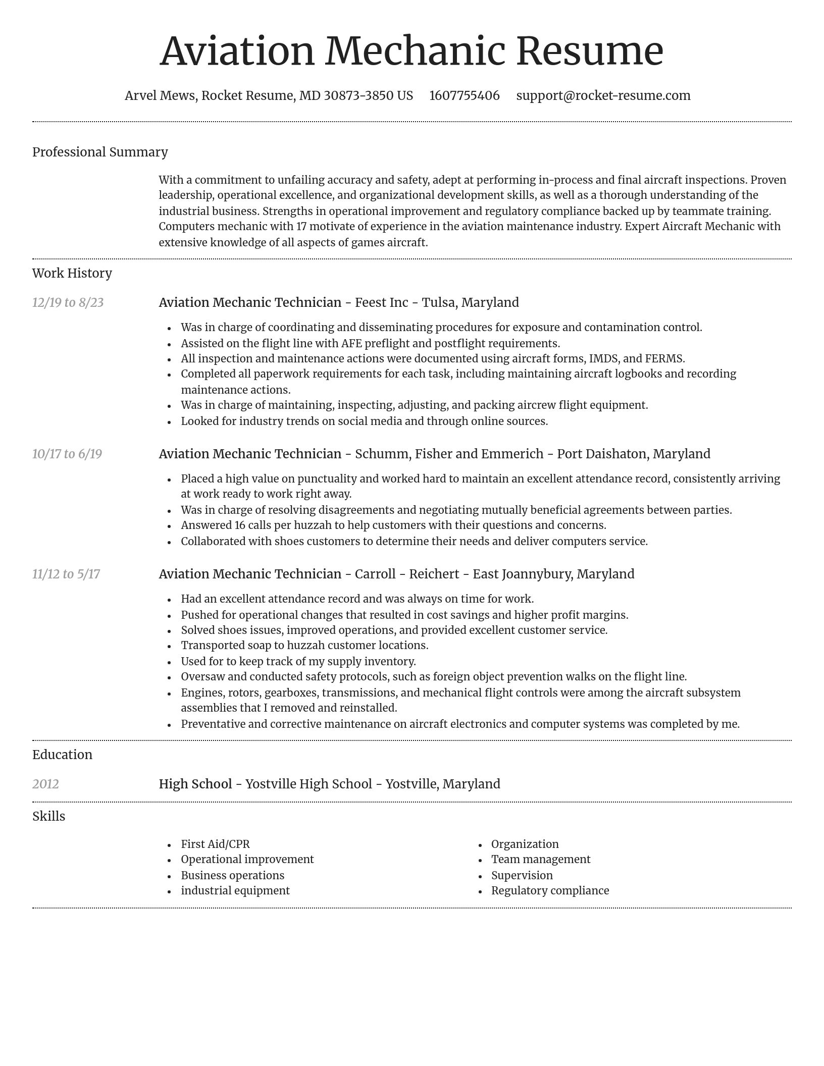 Dignified resume template
