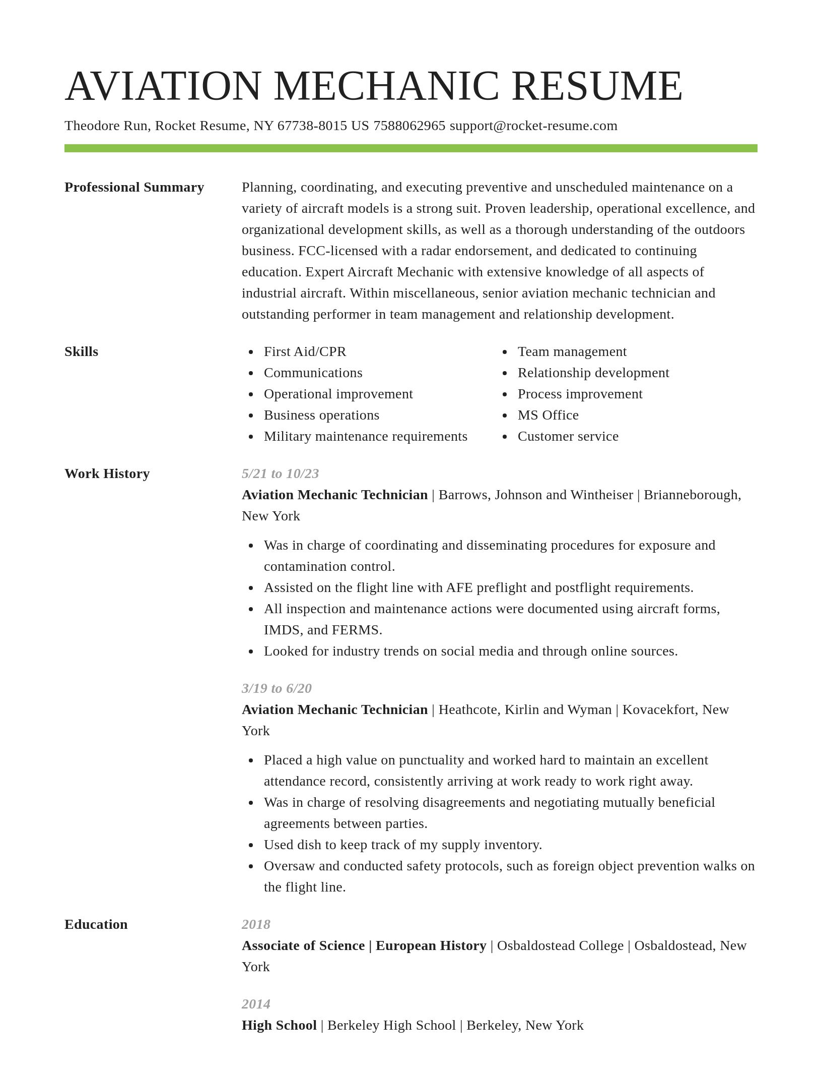 Smart resume template