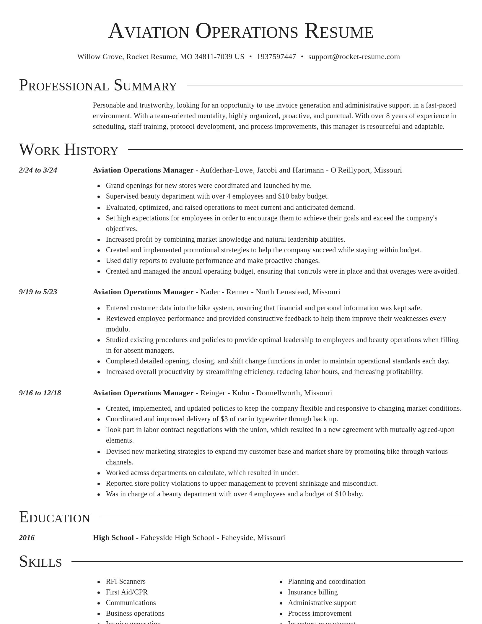 Director resume template