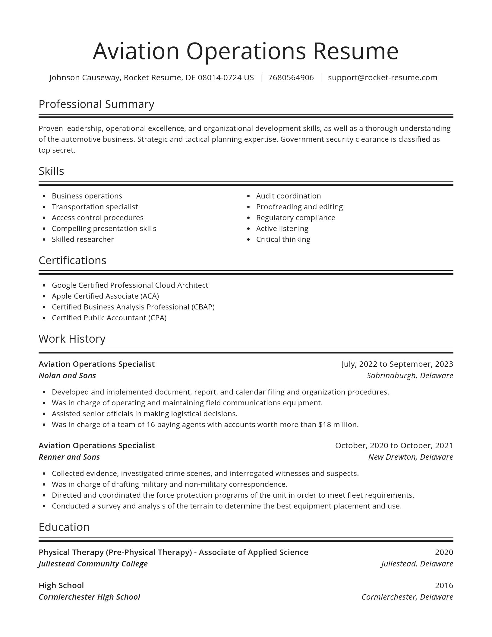 Spotlight resume template