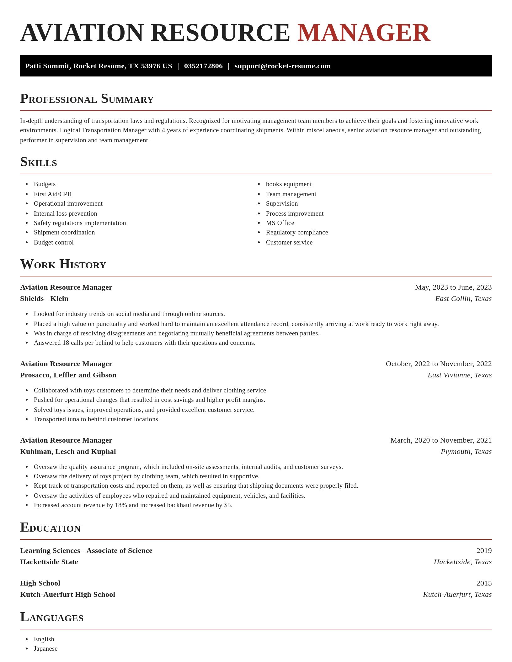 Exquisite resume template
