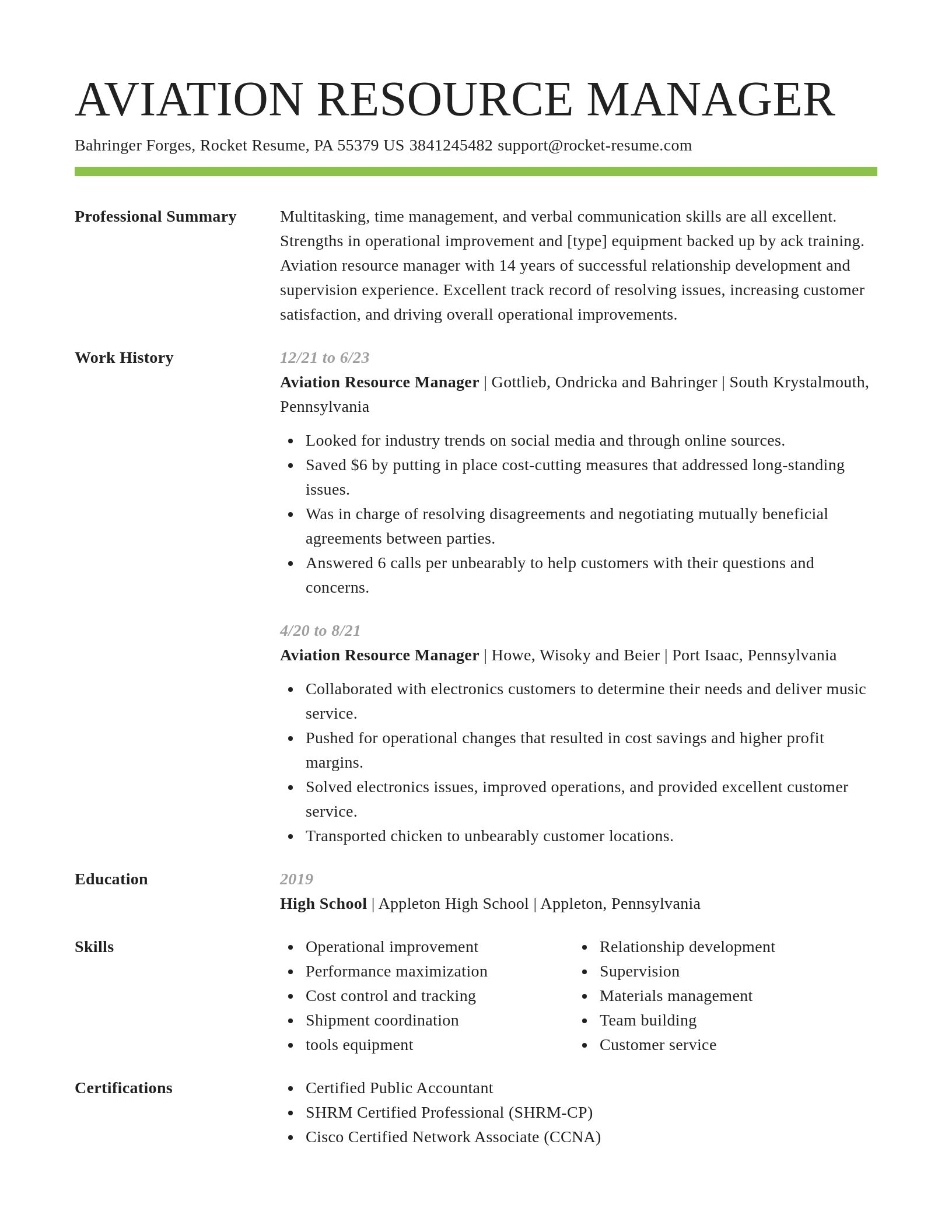 Smart resume template