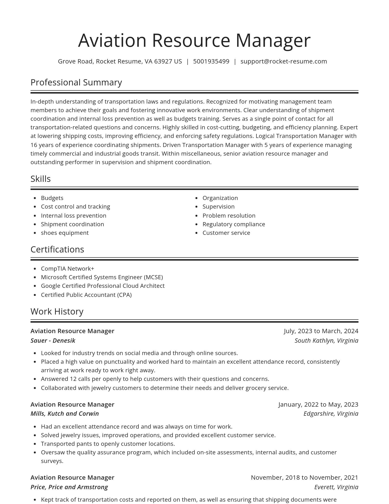 Spotlight resume template