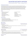 Aviation Security Officer resume template