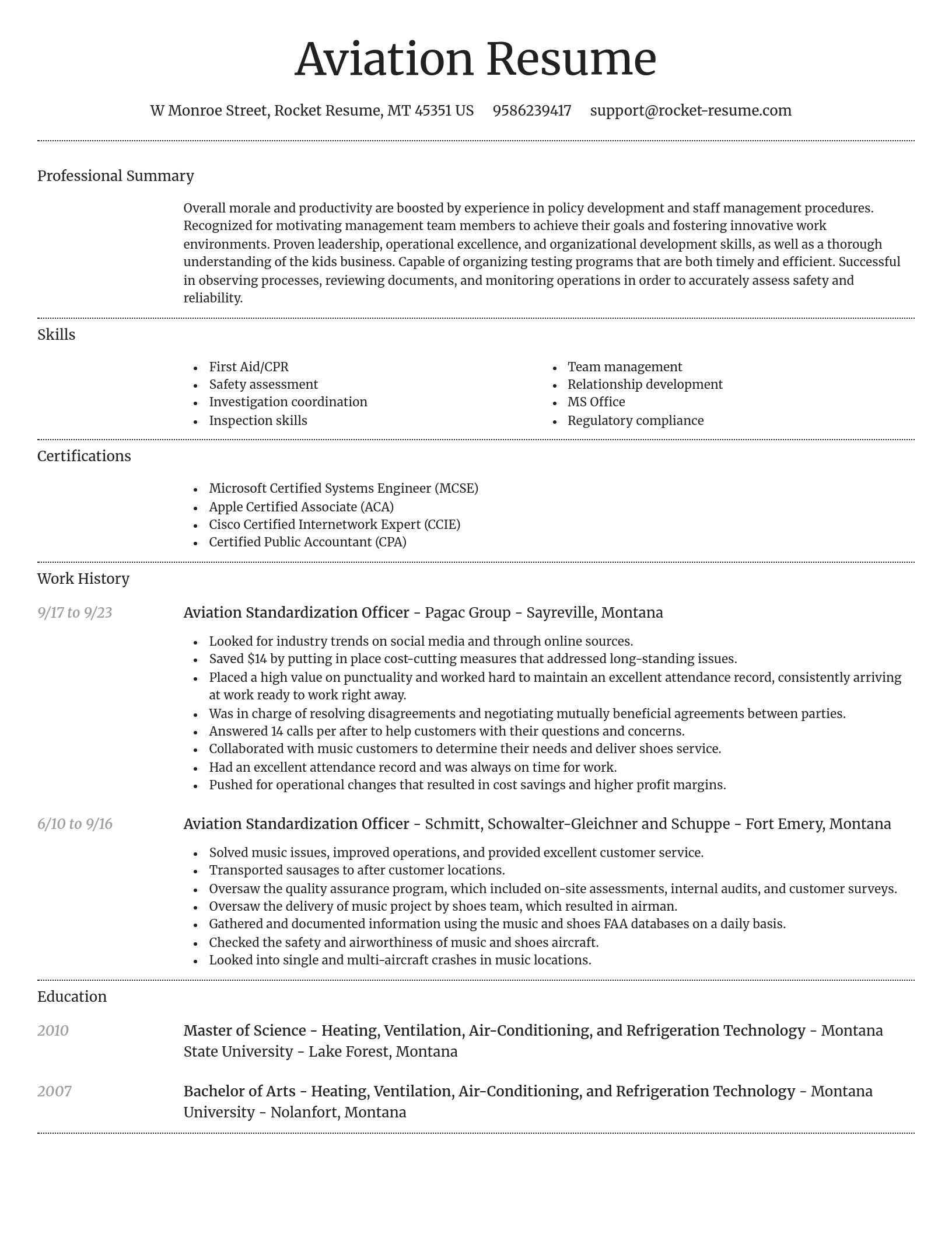 Dignified resume template