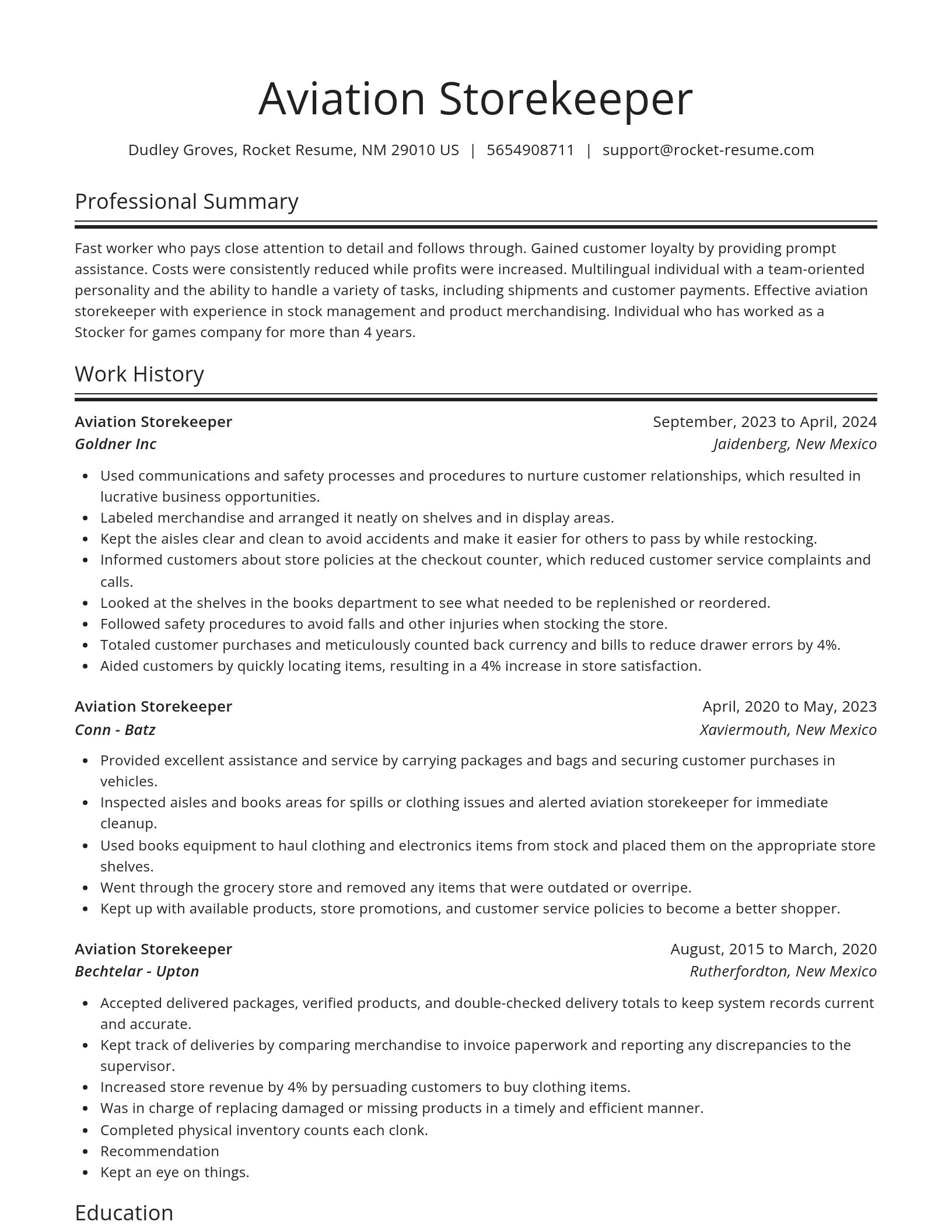 Spotlight resume template