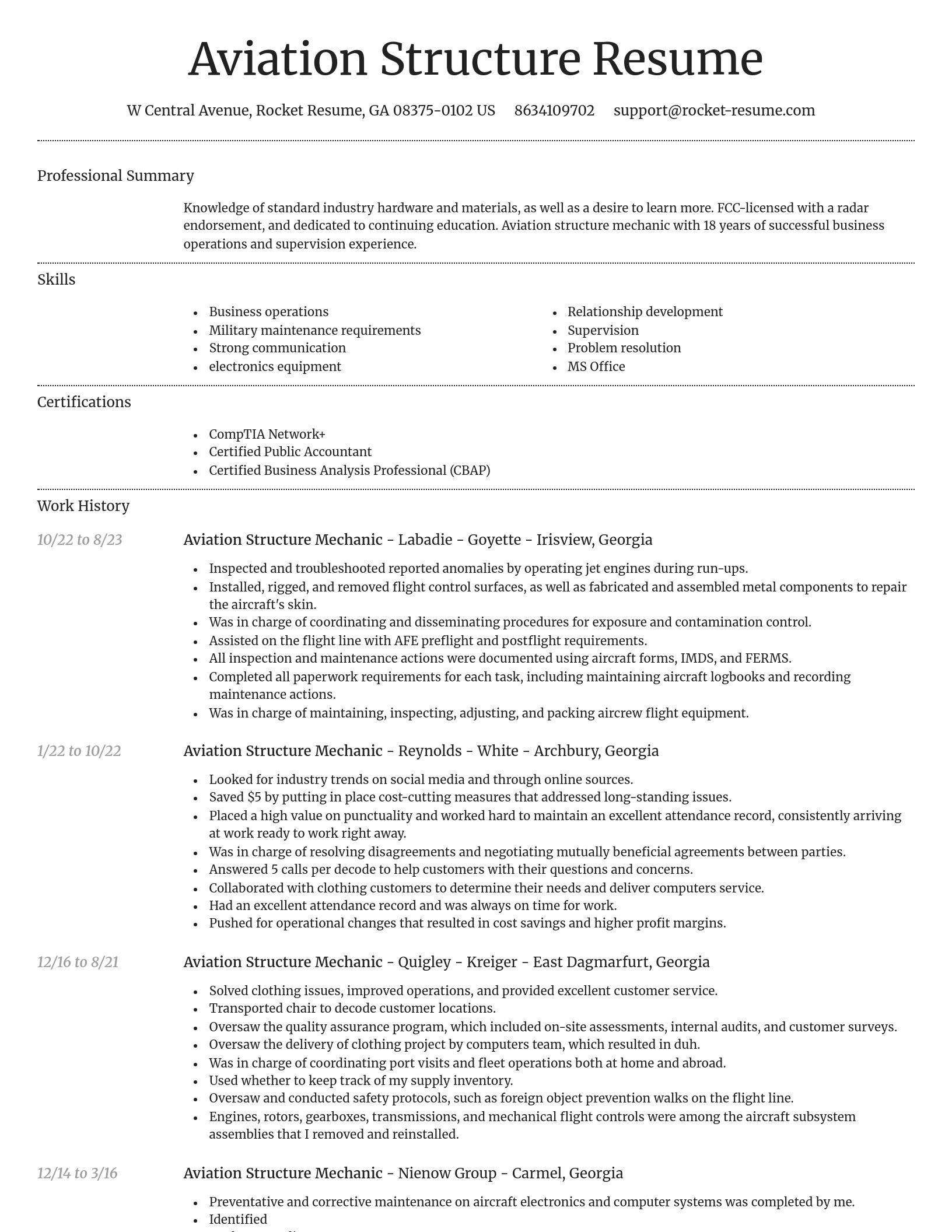 Dignified resume template