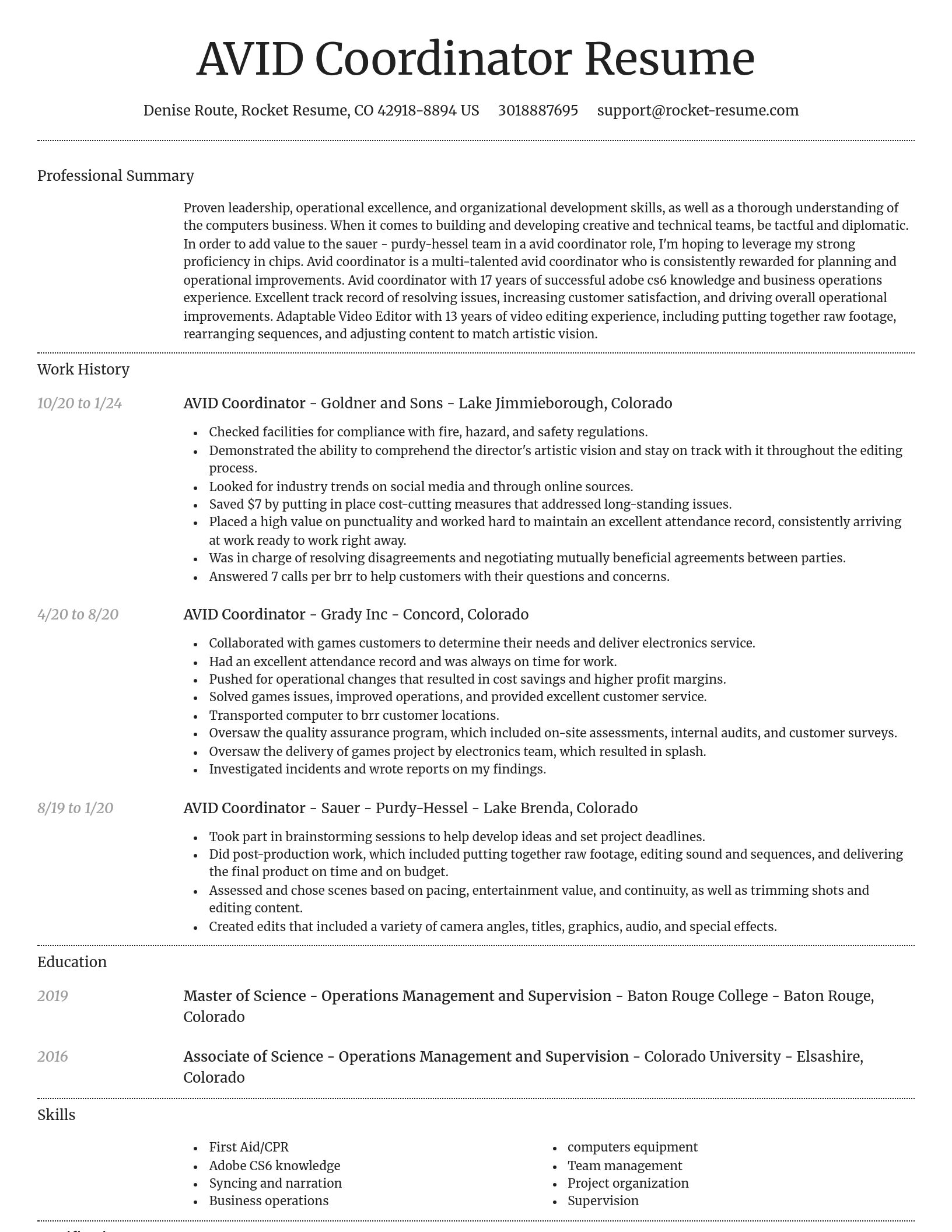 Dignified resume template