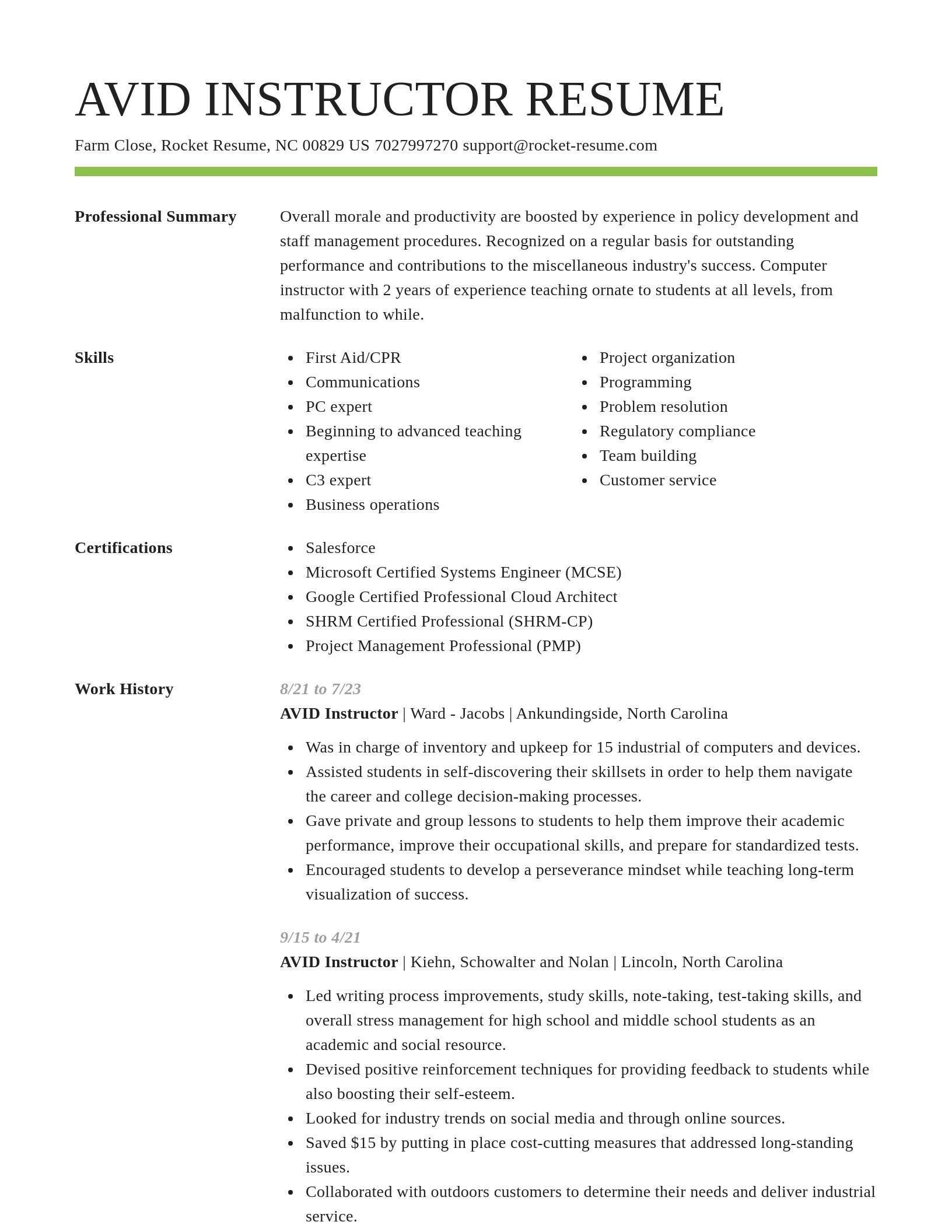 Smart resume template