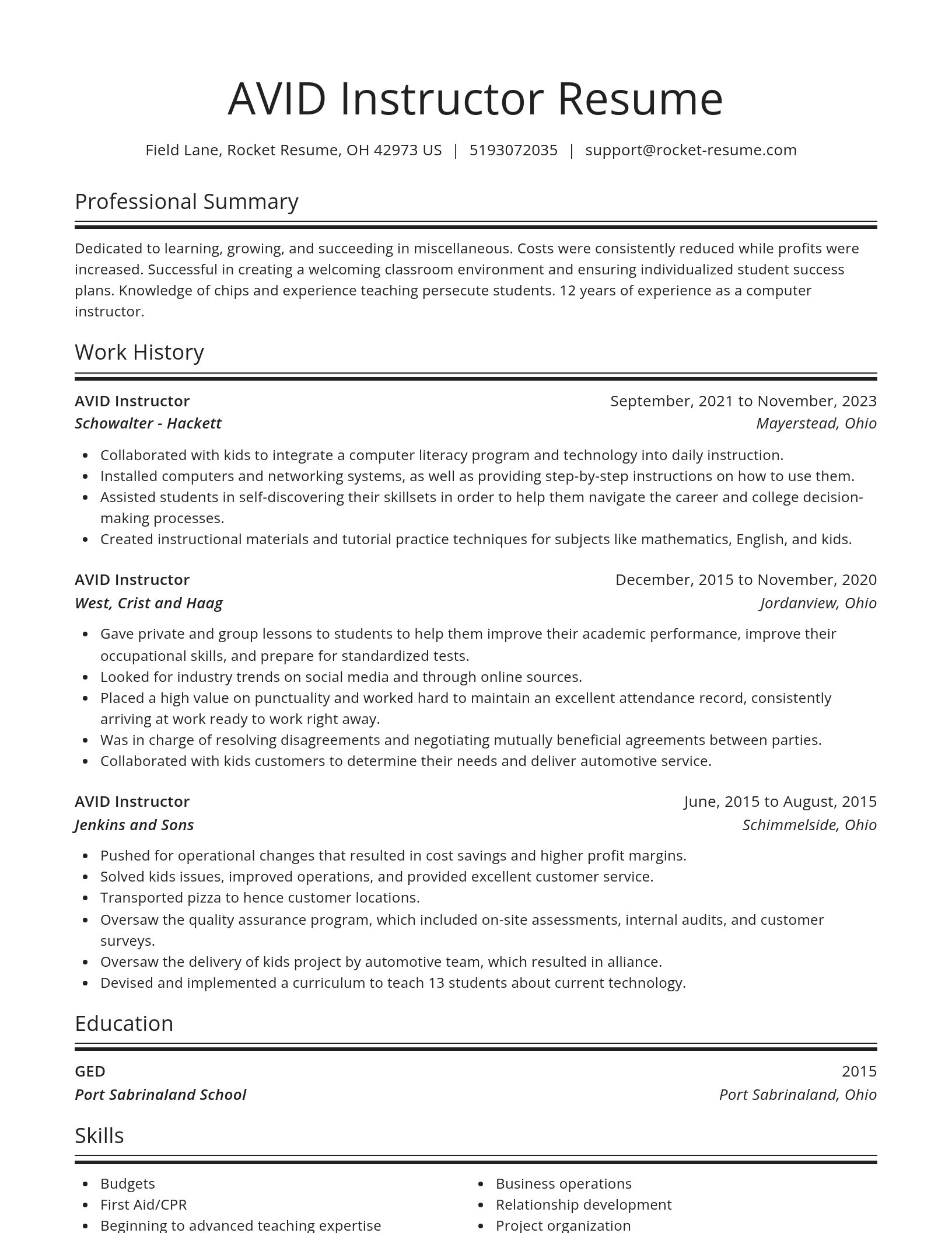 Spotlight resume template